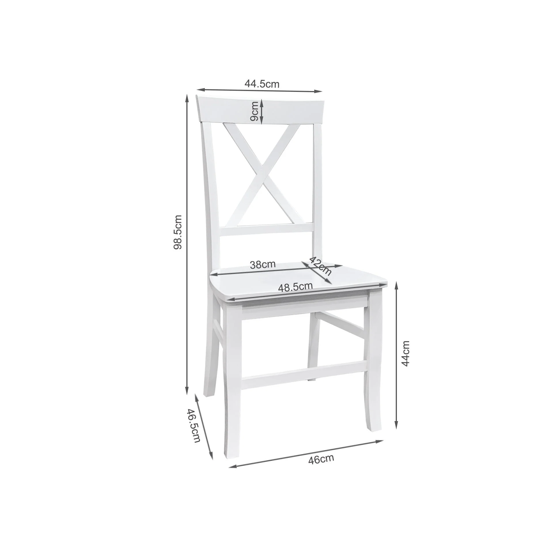 Bali Dining Chair - Set of 2 - White - Image 6