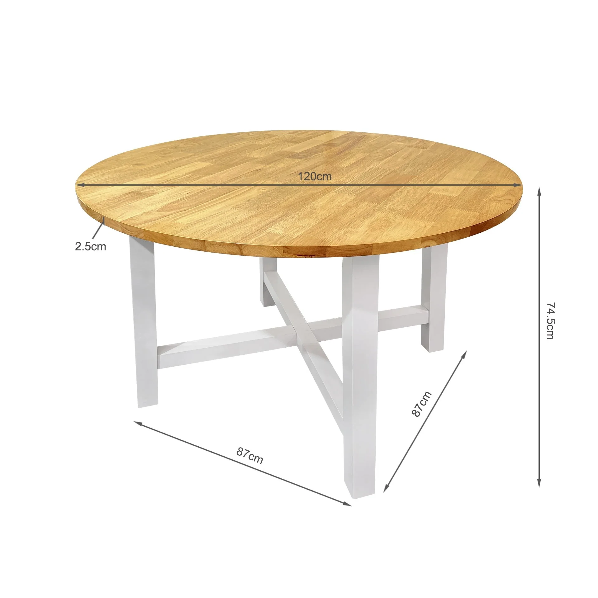 Bali Dining Table Round 120 x 75.5cm - Oak - Image 7