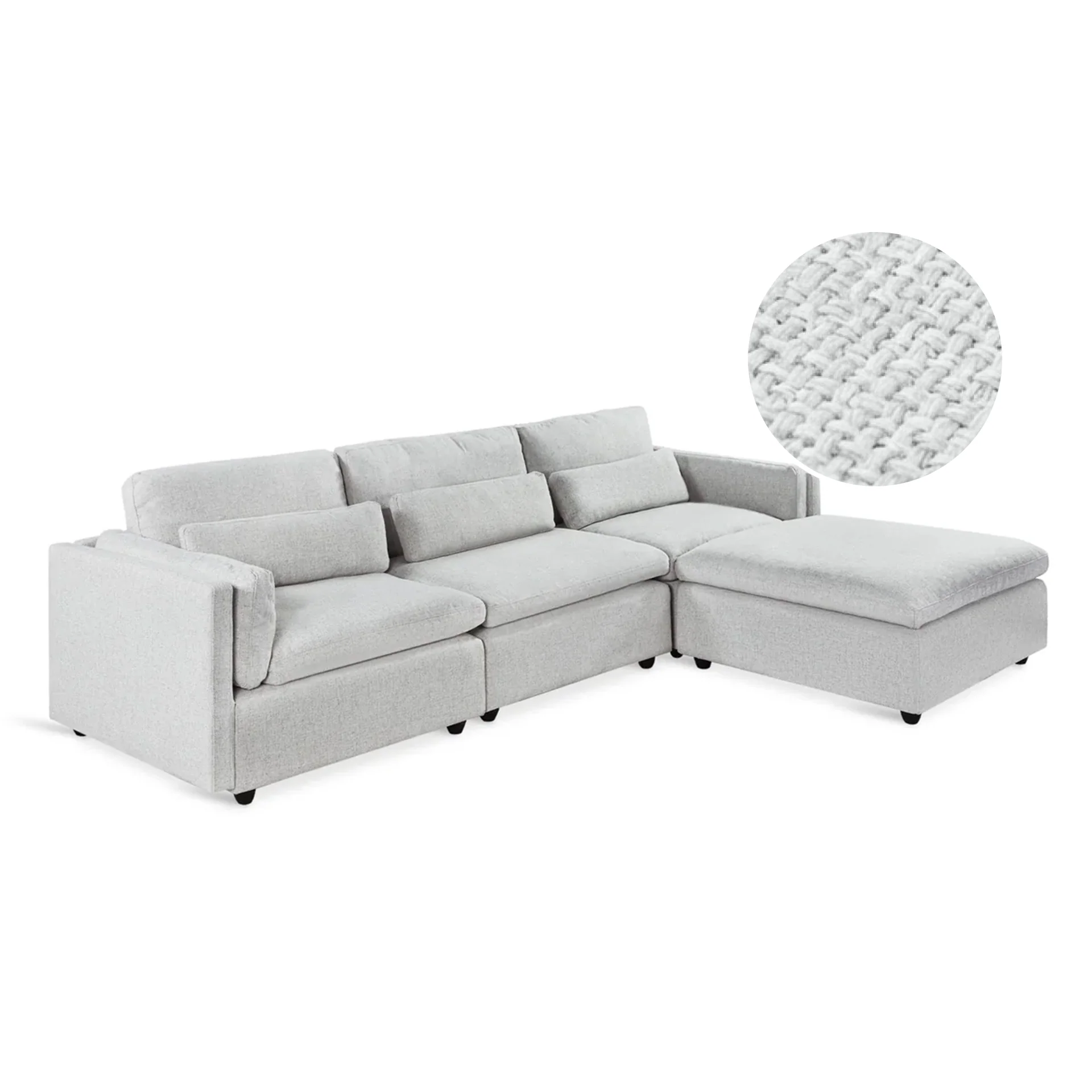 Barmouth Modular Sofa - Sliver Grey - Image 8