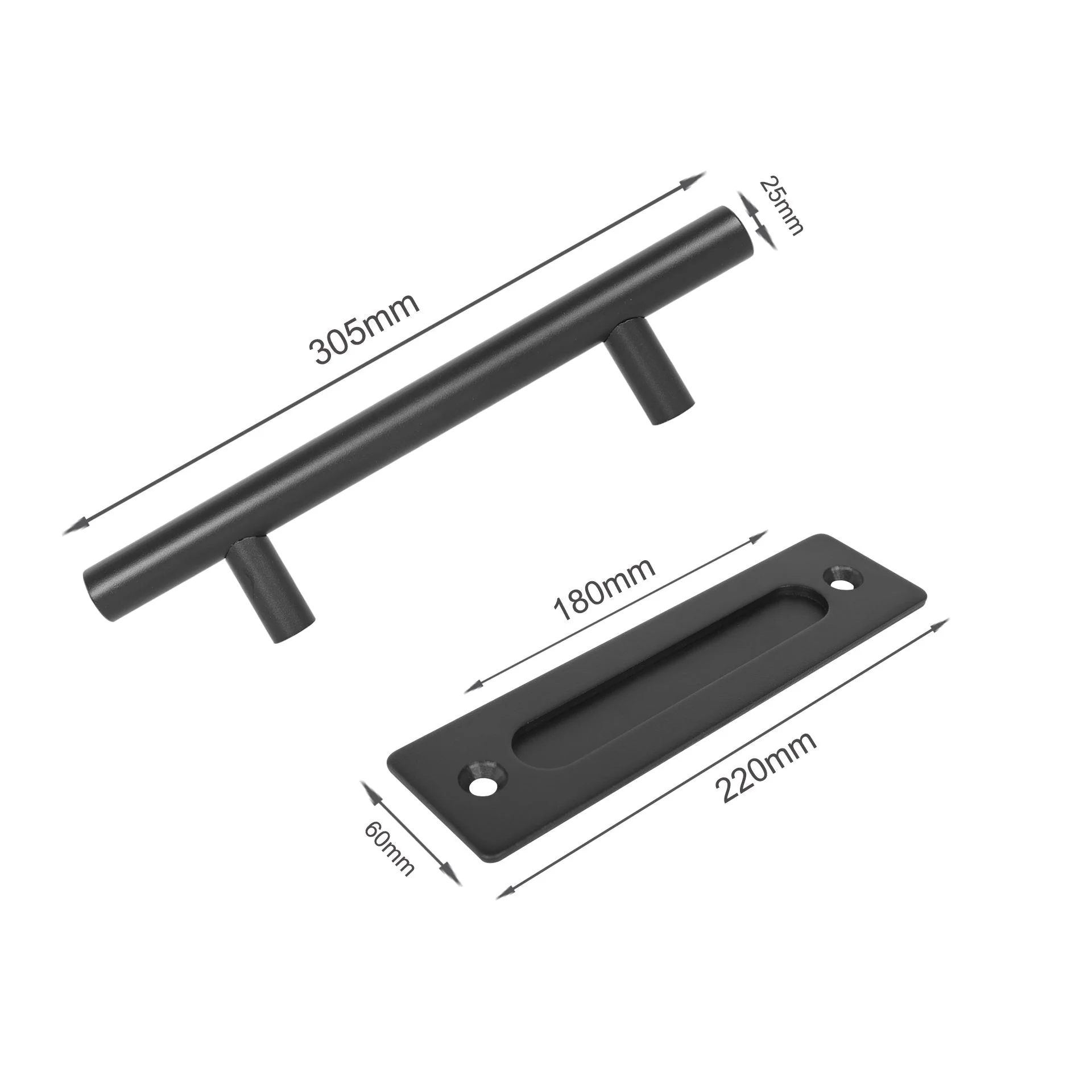 Barn Door Handle 12” - Black - Image 16