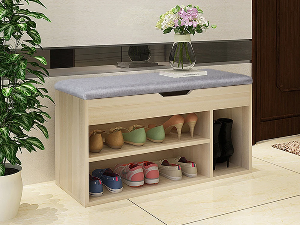 BARRA Shoe Rack Storage Cabinet Shoe Bench - GREY - Image 2