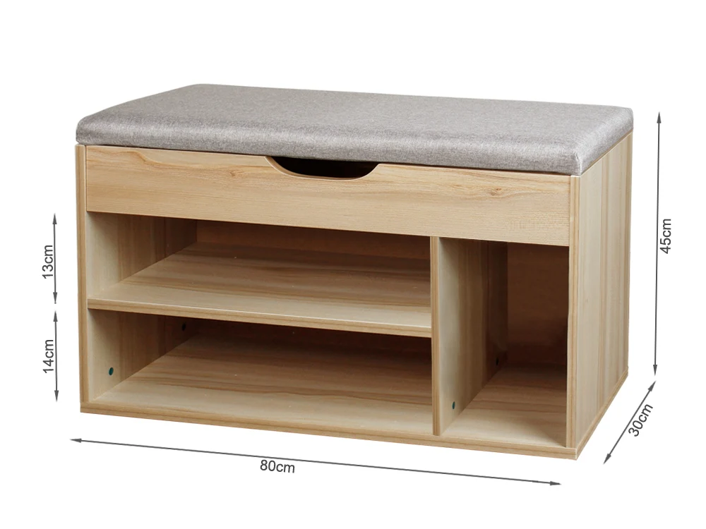 BARRA Shoe Rack Storage Cabinet Shoe Bench - GREY - Image 6
