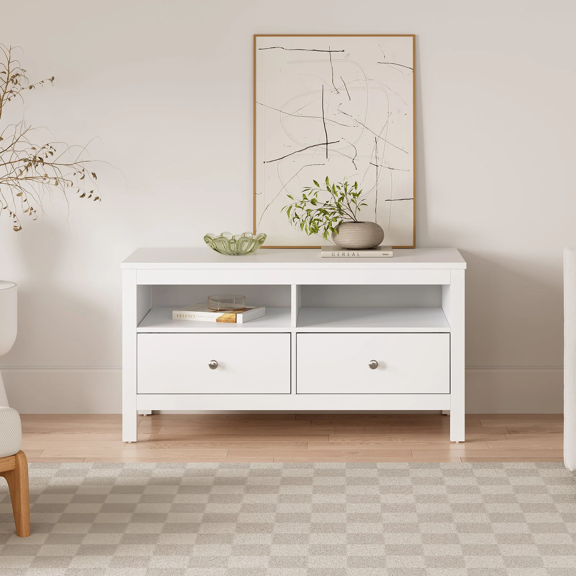 Barrett 1.1m Entertainment Unit - White - Image 2