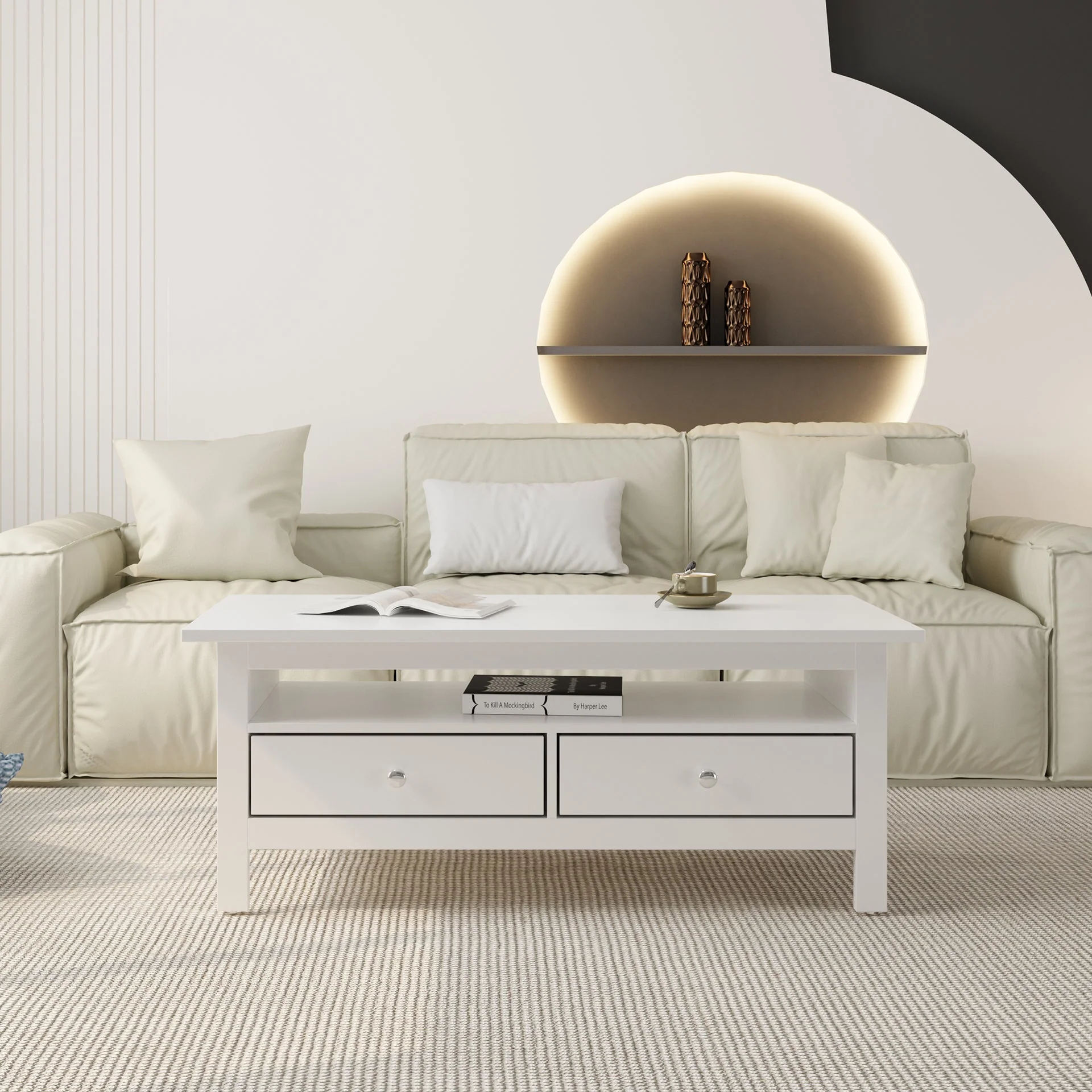 Barrett Rectangular Coffee Table - White - Image 2