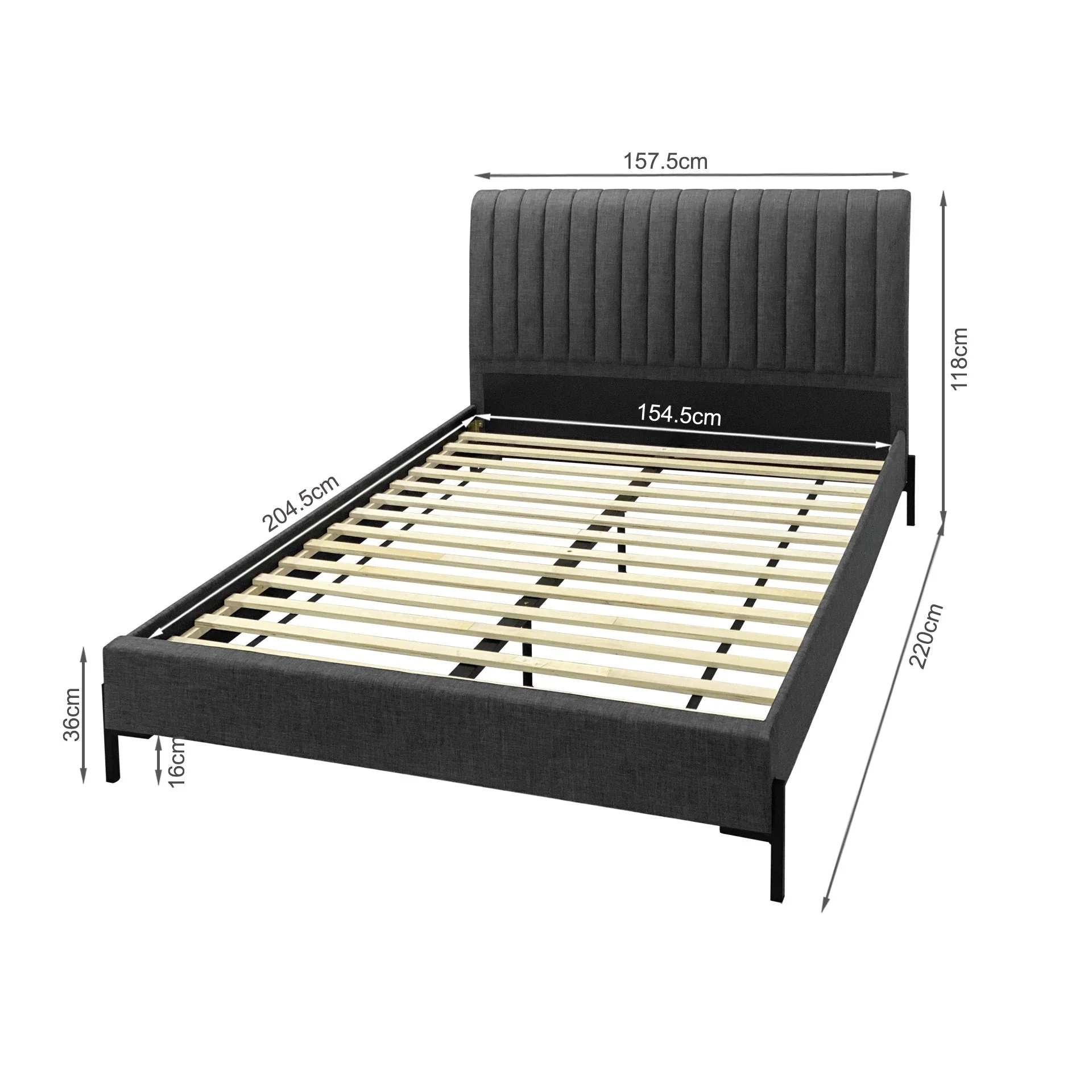 Barrow Queen Bed Frame - Black - Image 5