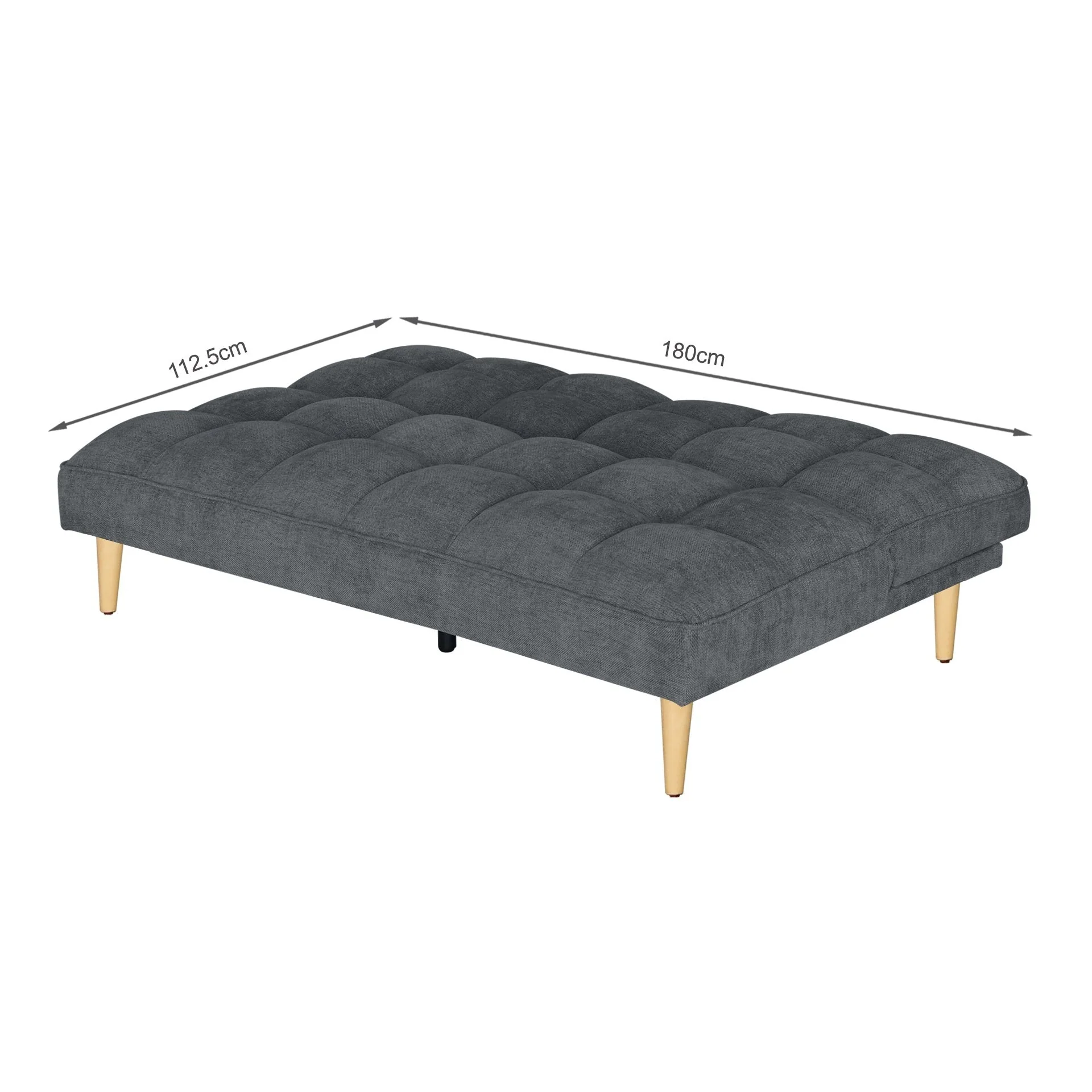 Barton 3 Seater Sofa Bed - Dark Grey - Image 14