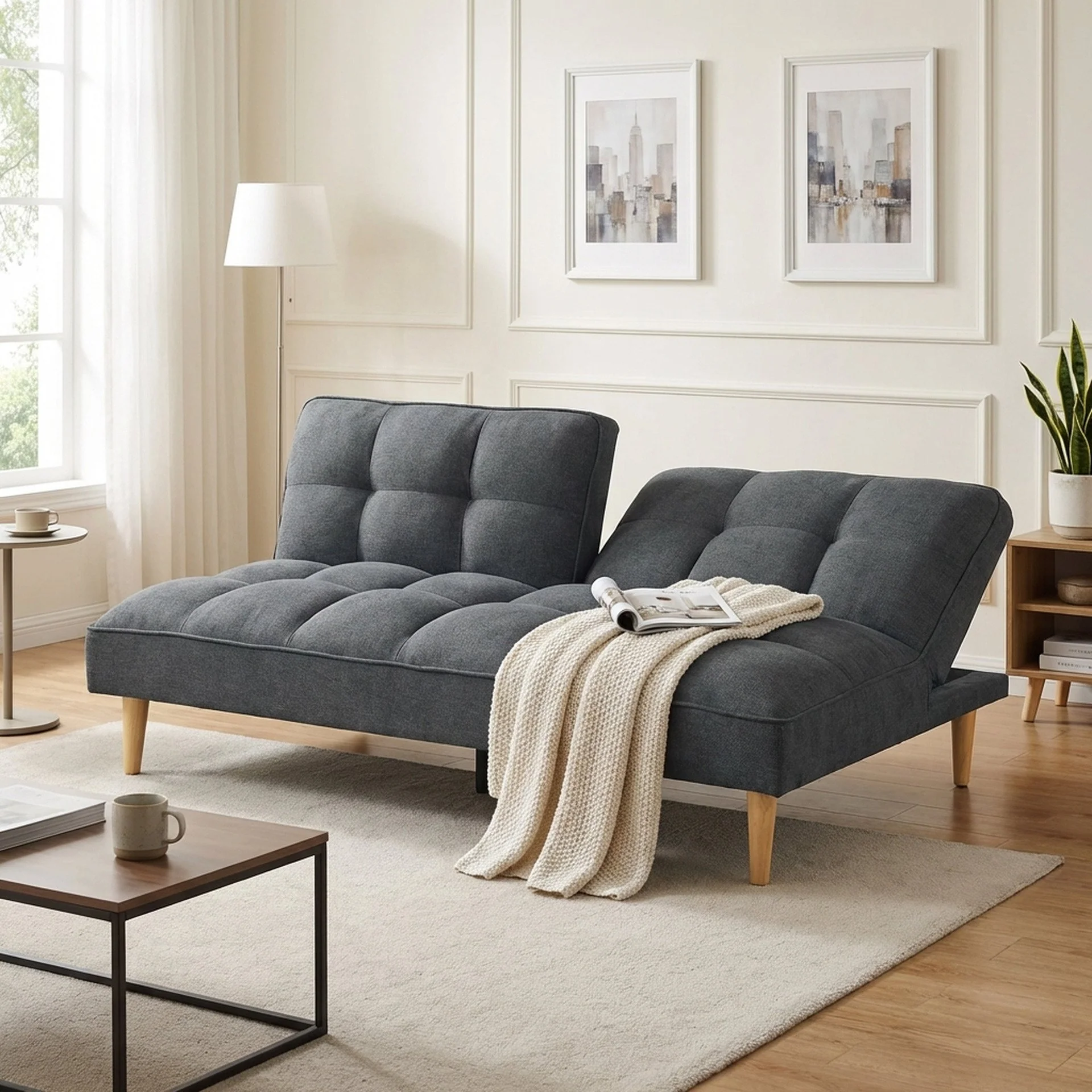 Barton 3 Seater Sofa Bed - Dark Grey - Image 3