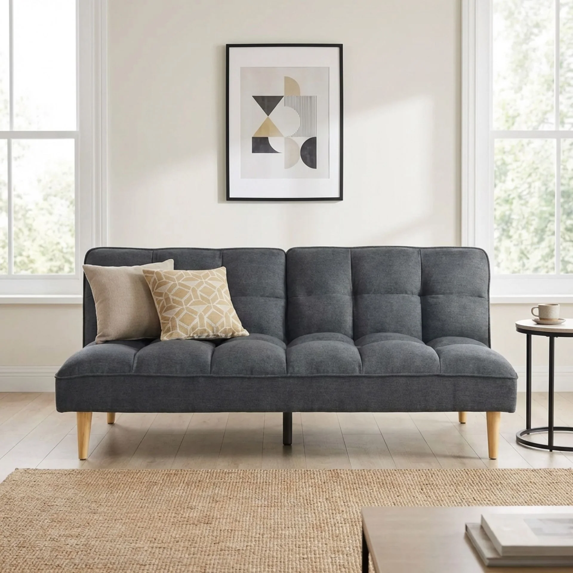 Barton 3 Seater Sofa Bed - Dark Grey - Image 4