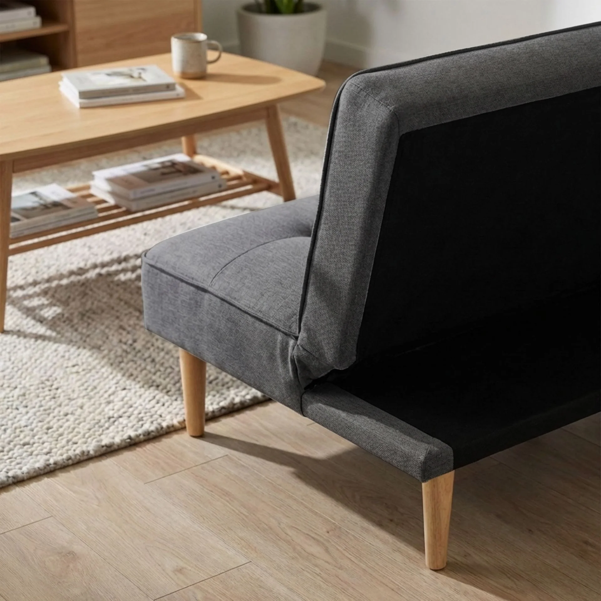 Barton 3 Seater Sofa Bed - Dark Grey - Image 6