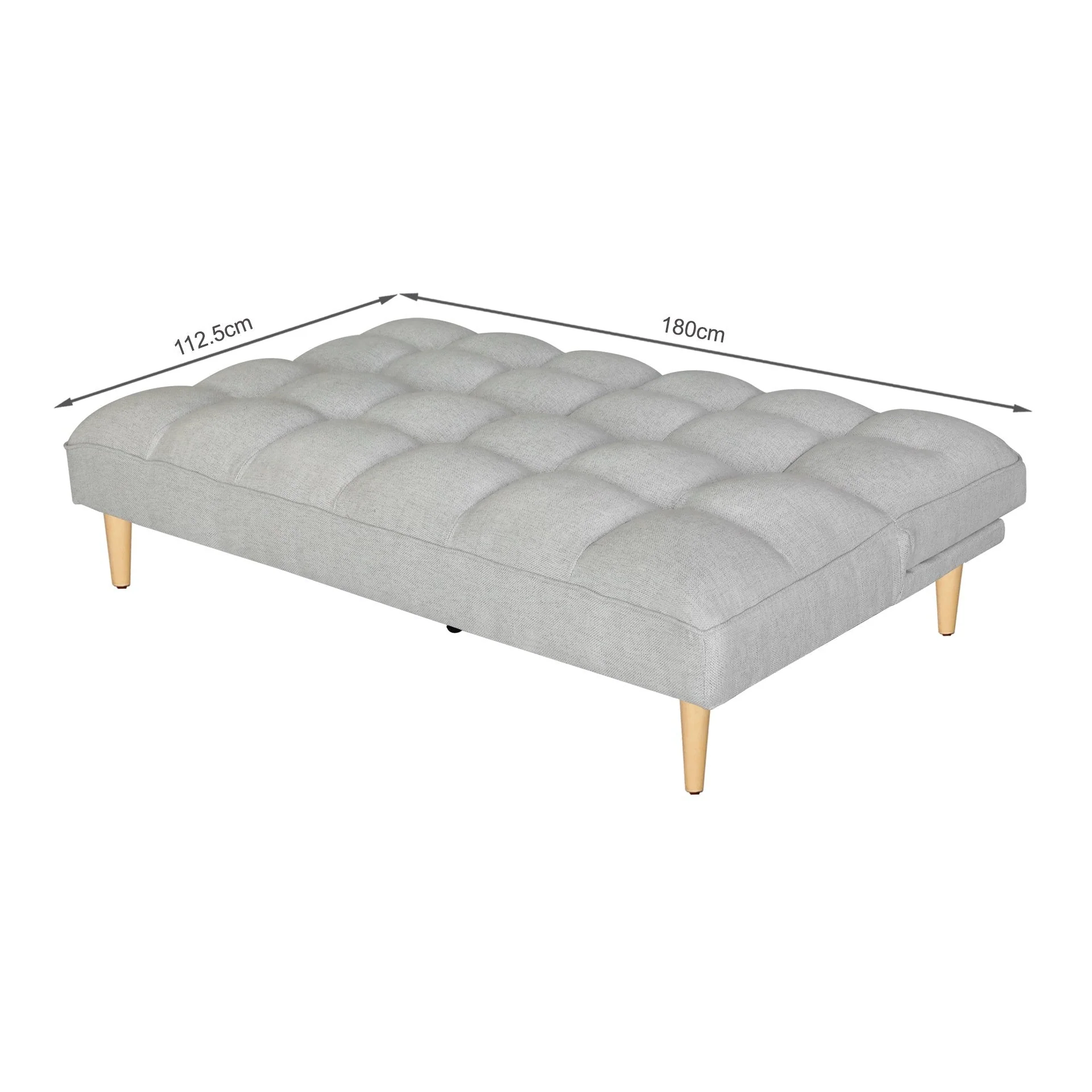 Barton 3 Seater Sofa Bed - Light Grey - Image 15
