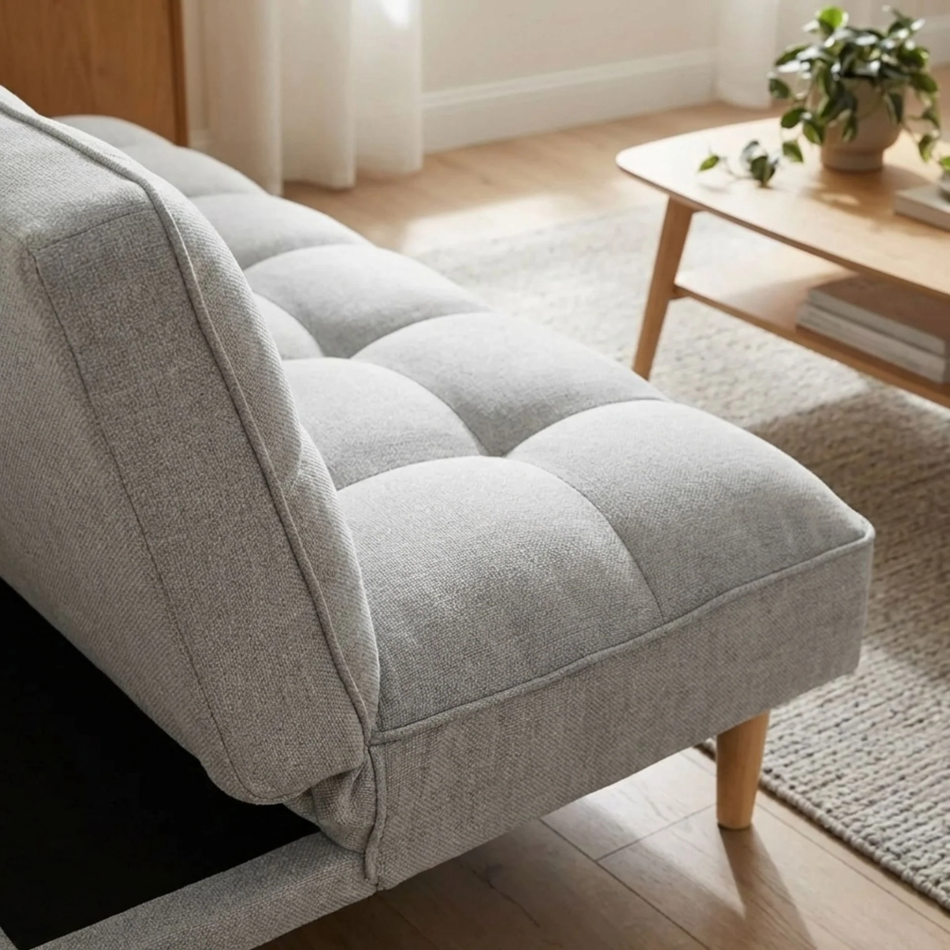 Barton 3 Seater Sofa Bed - Light Grey - Image 6