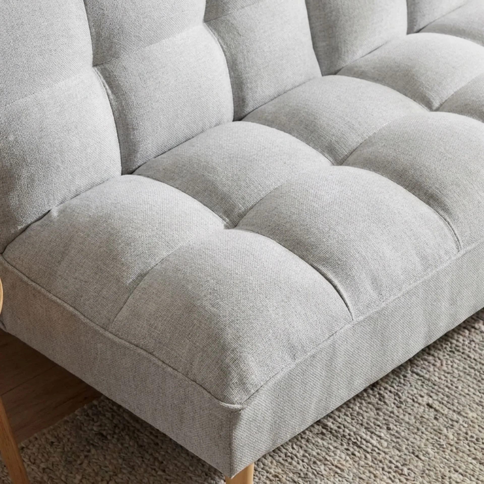 Barton 3 Seater Sofa Bed - Light Grey - Image 7