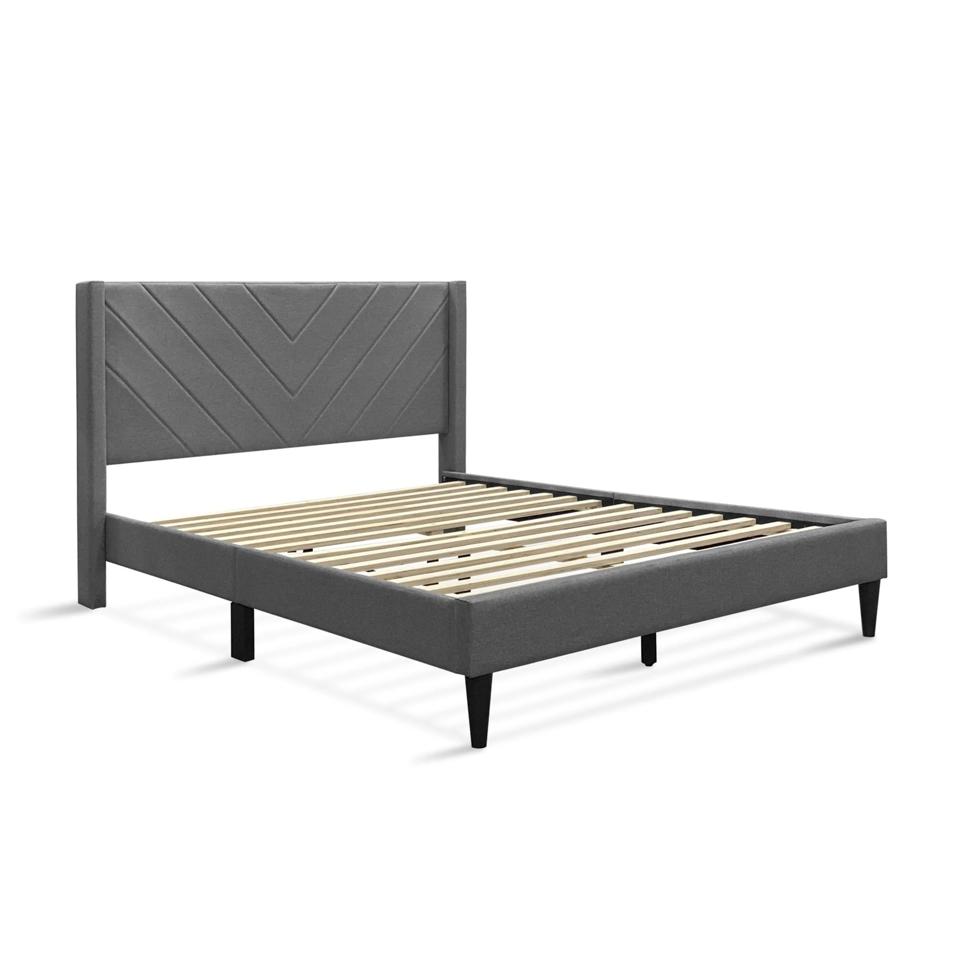 Bassie Double Bed Frame - Light Grey - Image 10