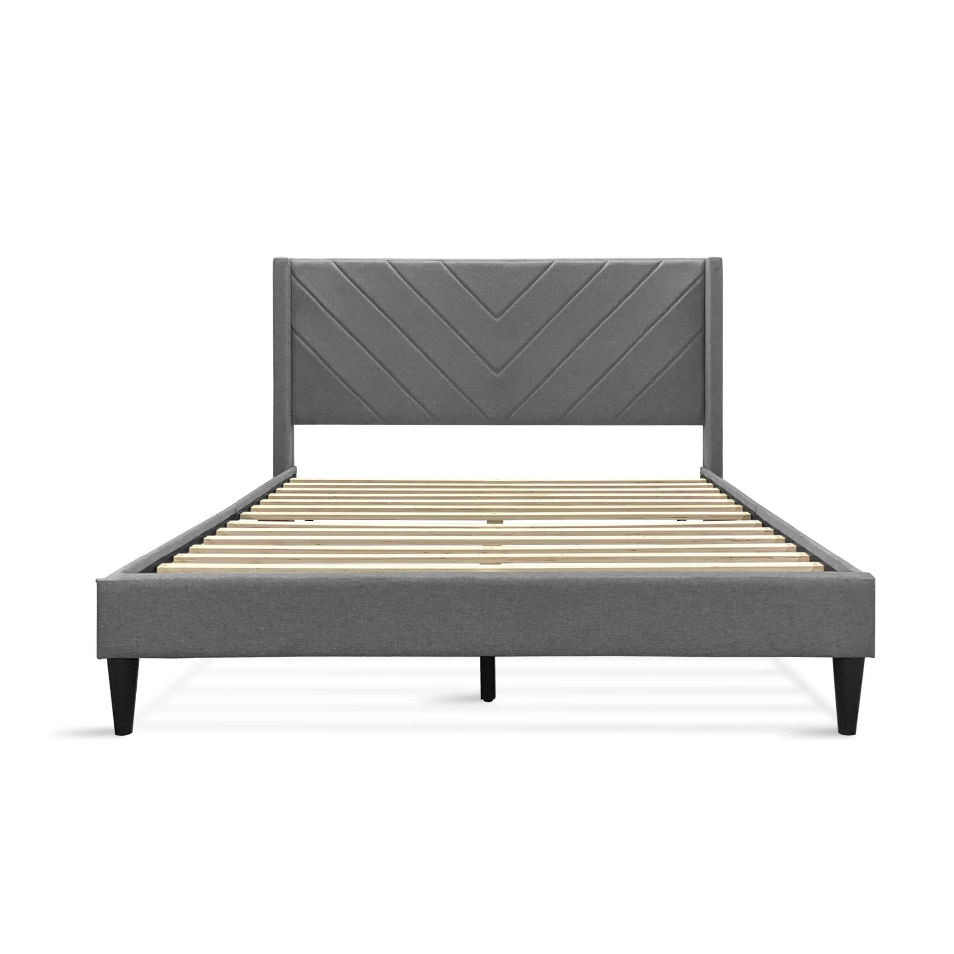 Bassie Double Bed Frame - Light Grey - Image 11