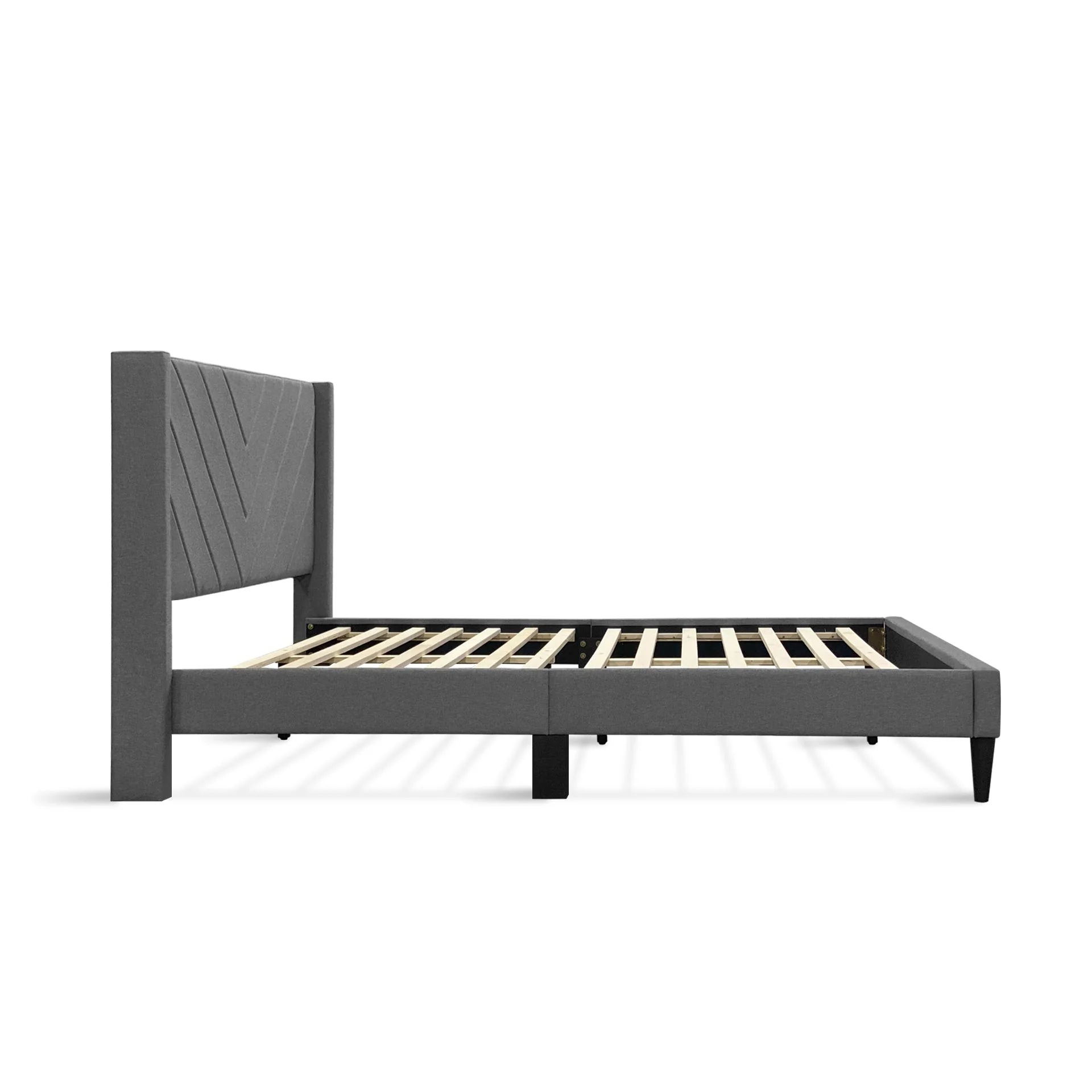 Bassie Double Bed Frame - Light Grey - Image 12