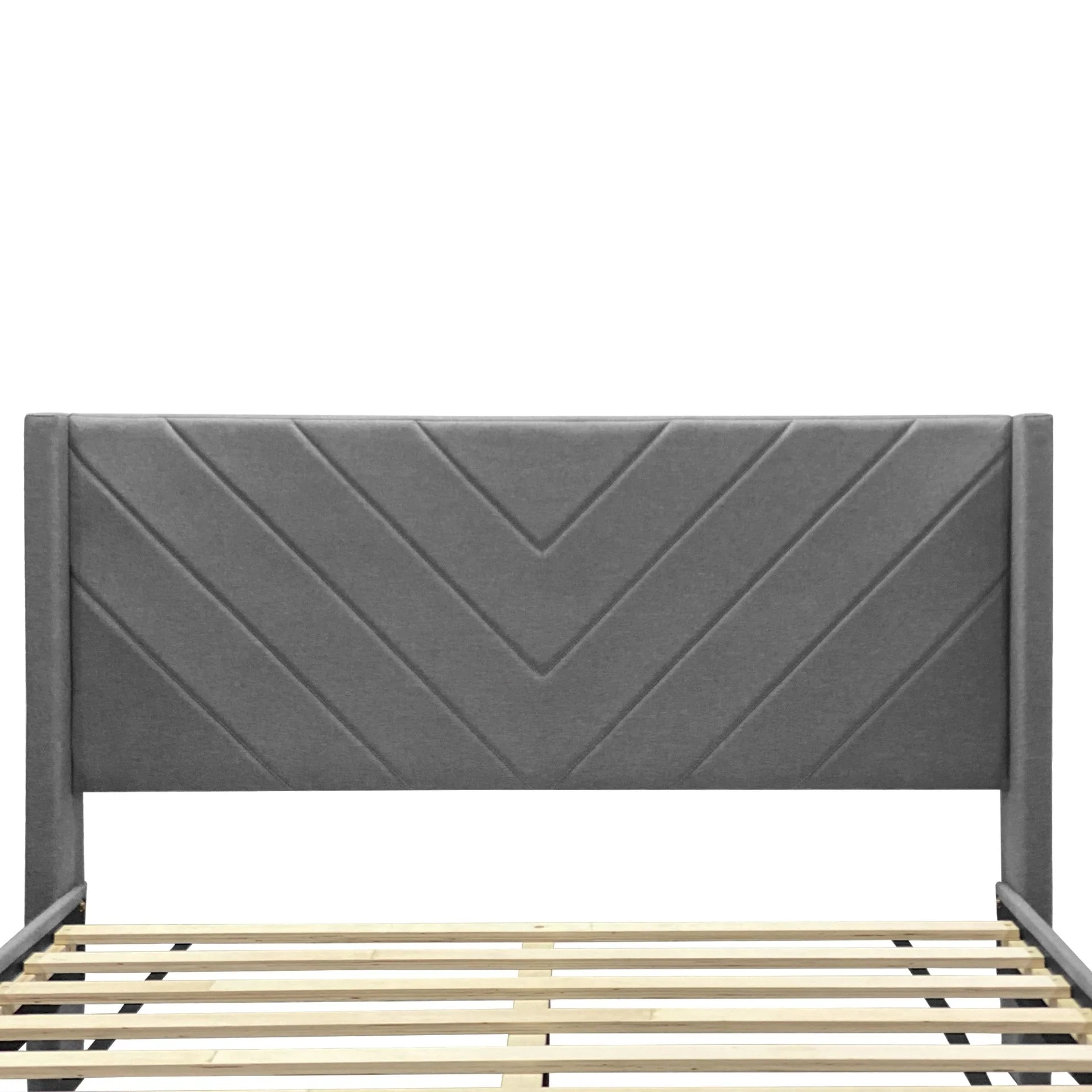 Bassie Double Bed Frame - Light Grey - Image 13