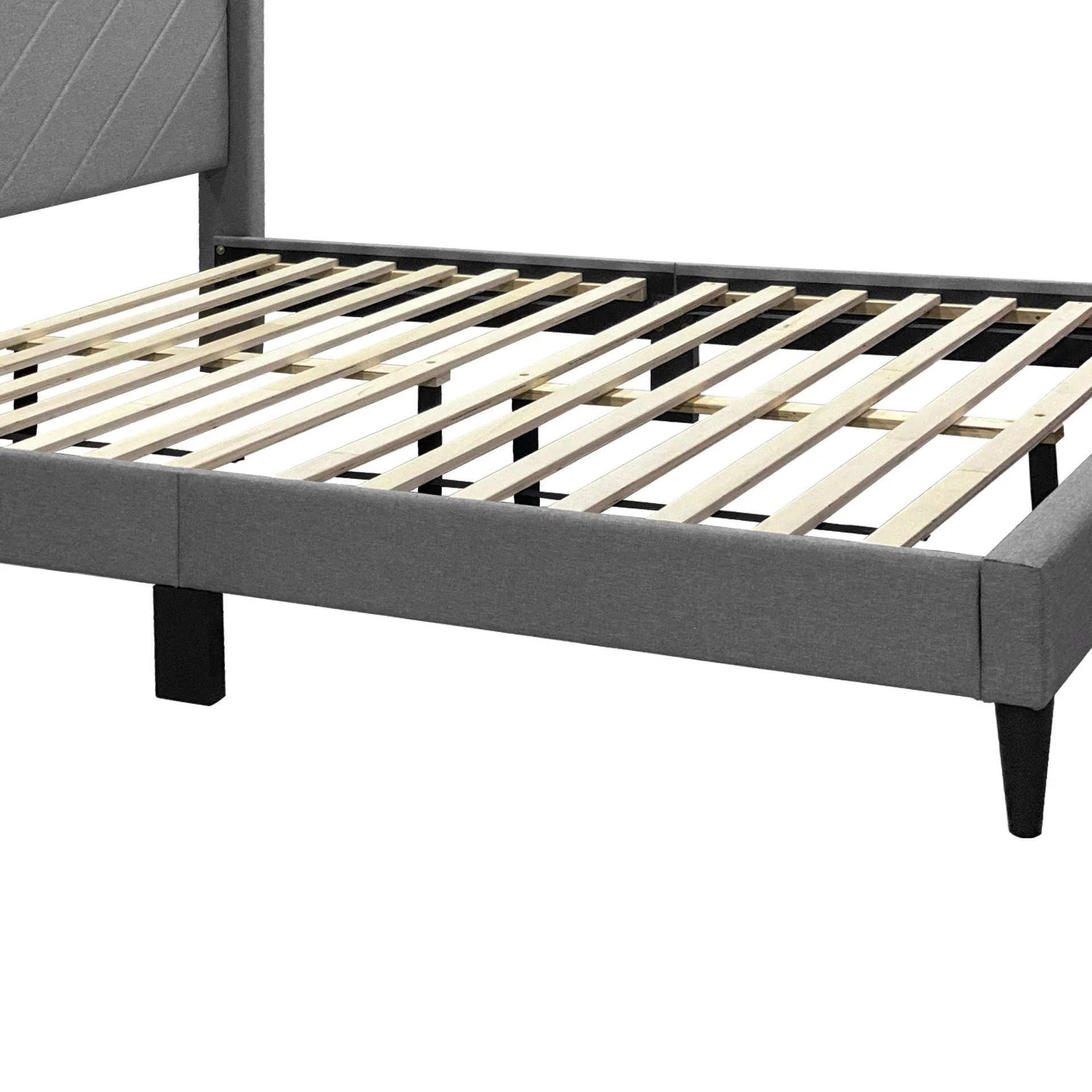 Bassie Double Bed Frame - Light Grey - Image 14