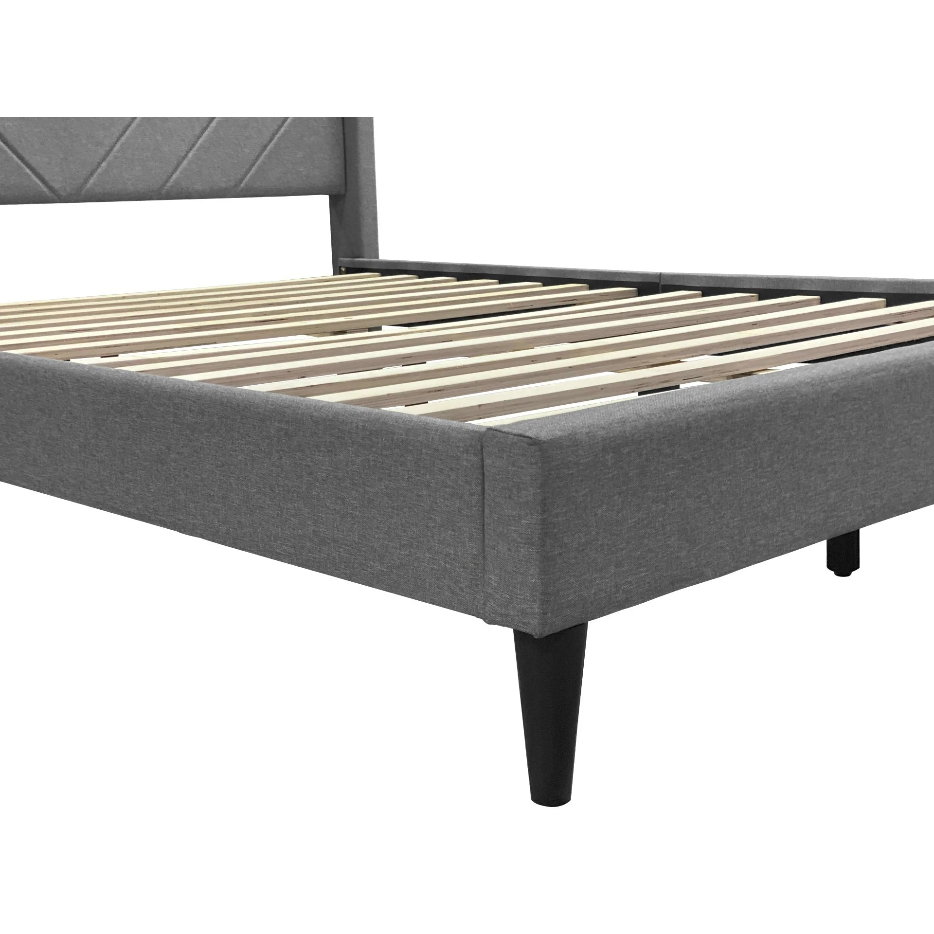 Bassie Double Bed Frame - Light Grey - Image 15