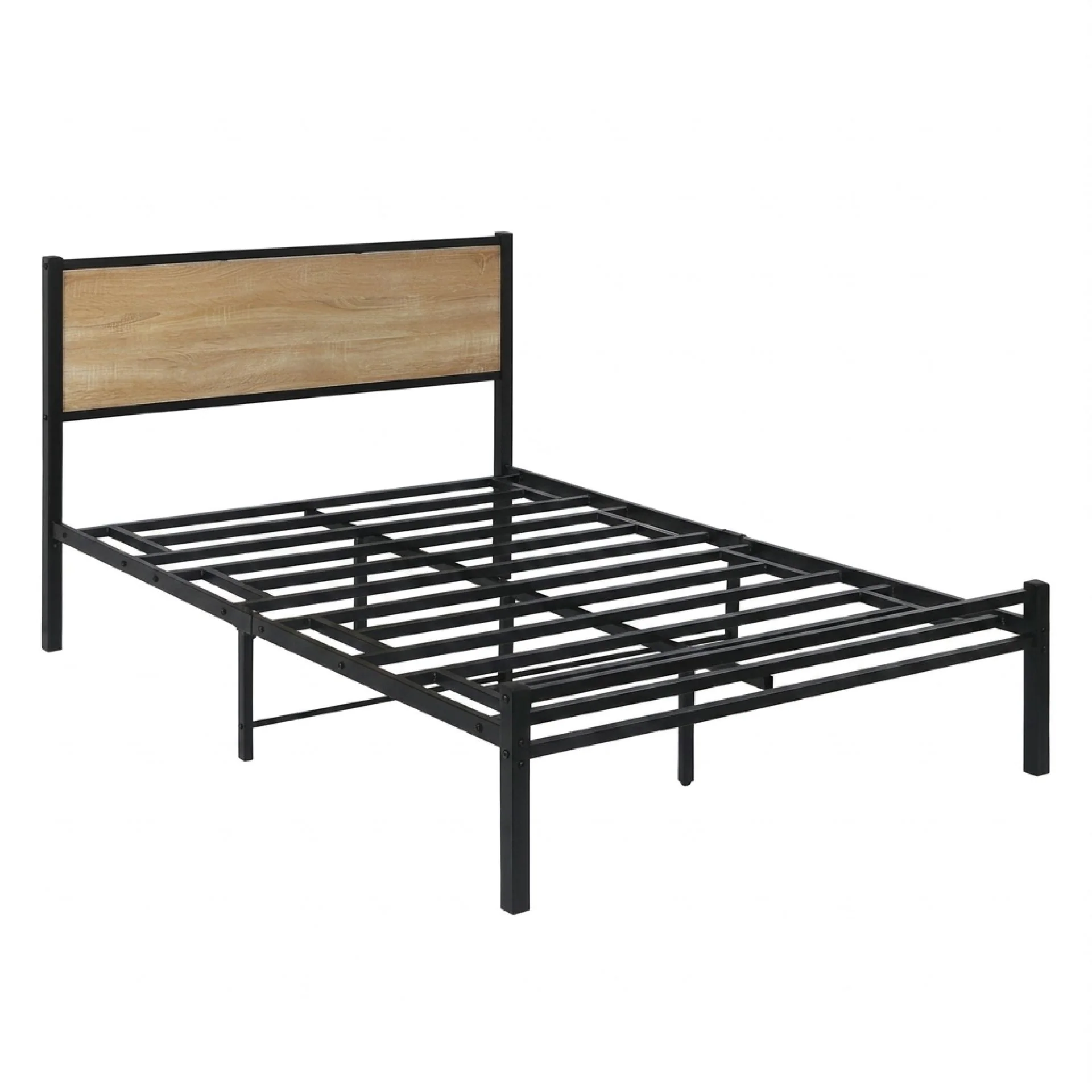 Bella Double Bed Frame - Oak + Black - Image 6