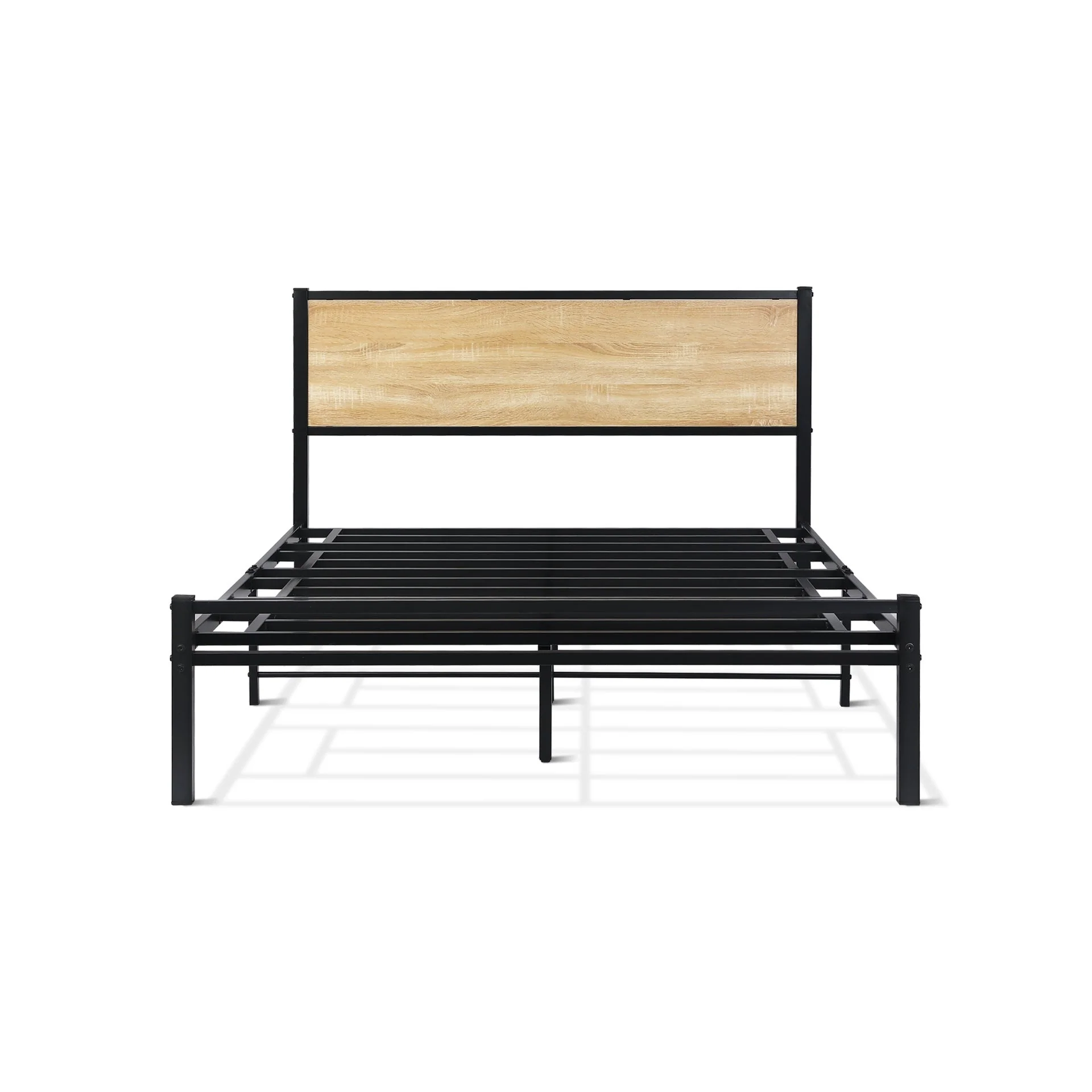 Bella Double Bed Frame - Oak + Black - Image 7