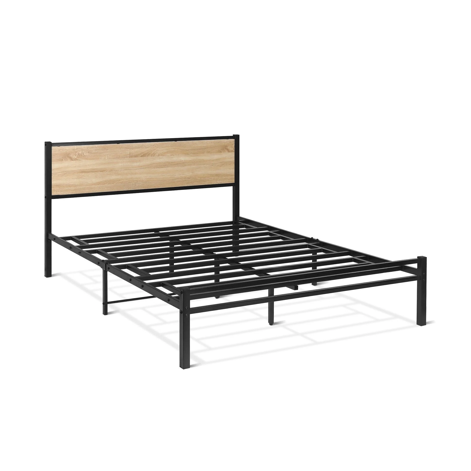 Bella Queen Bed Frame - Oak + Black - Image 6