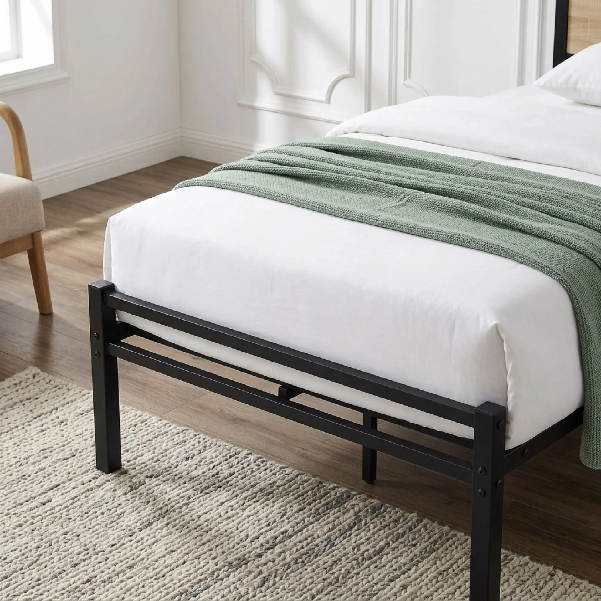 Bella Single Bed Frame - Oak + Black - Image 5