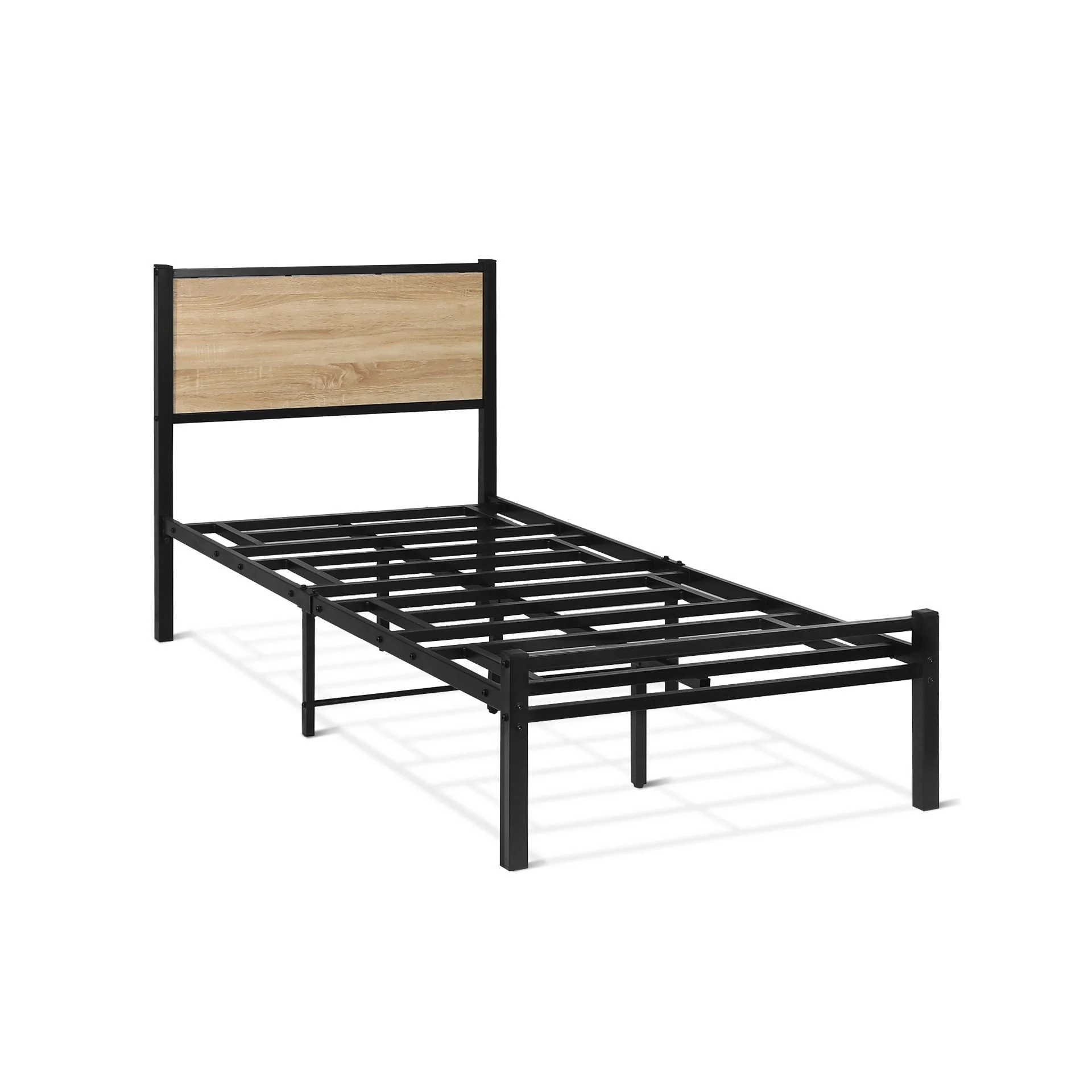 Bella Single Bed Frame - Oak + Black - Image 6