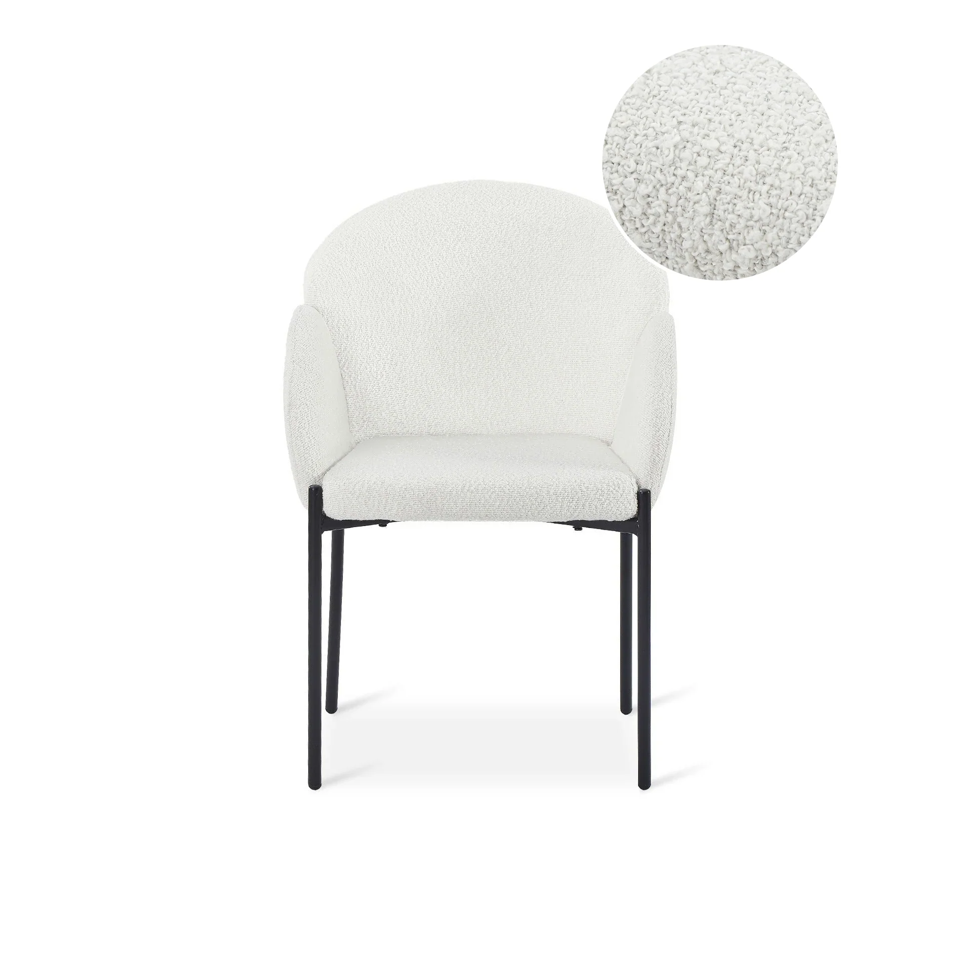 Bellamy Boucle Dining ArmChairs - Set of 2 - Off White - Image 6