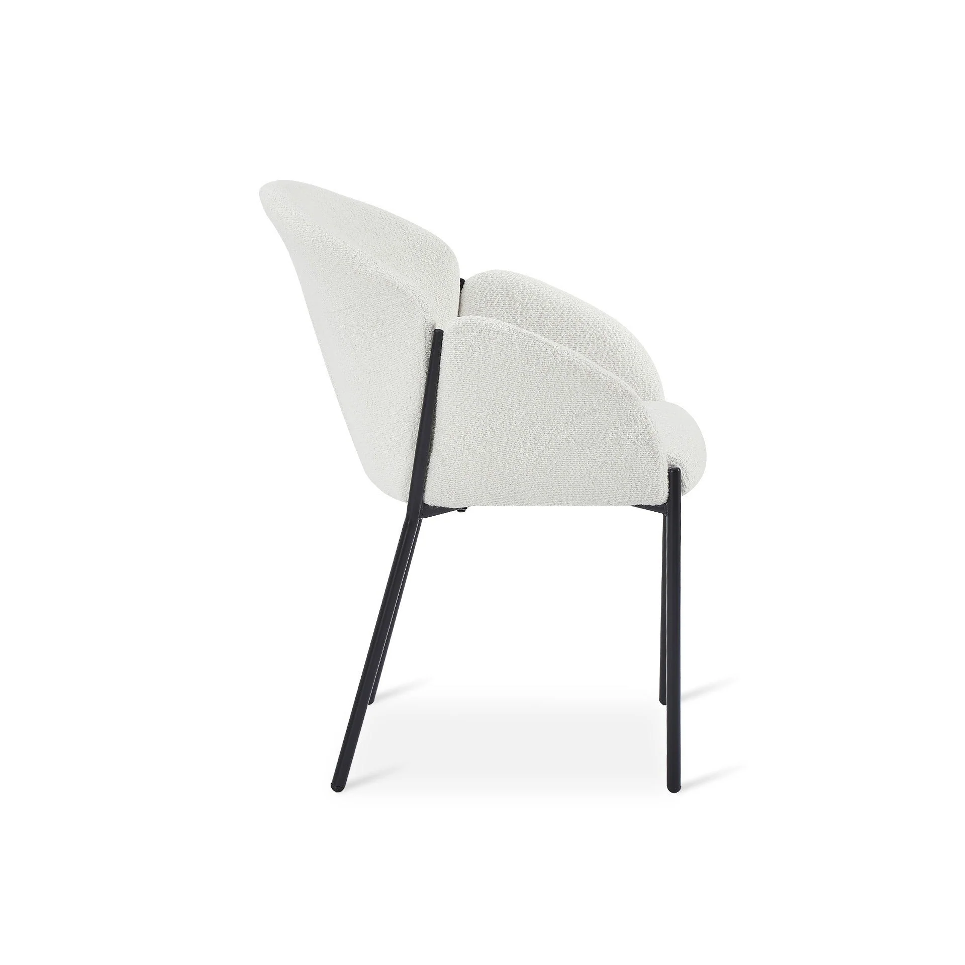 Bellamy Boucle Dining ArmChairs - Set of 2 - Off White - Image 7