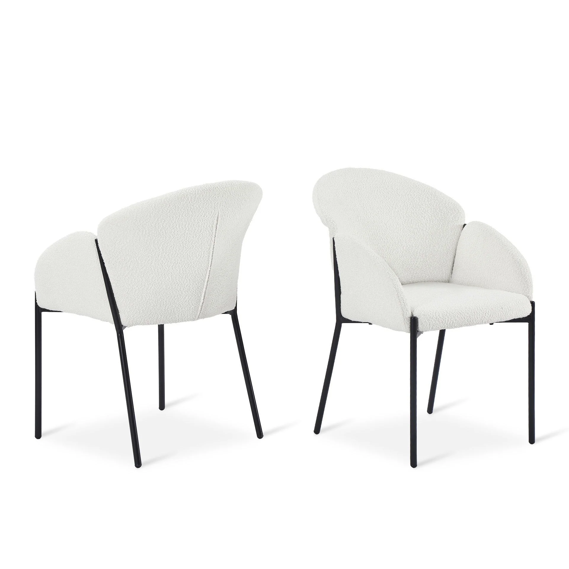 Bellamy Boucle Dining ArmChairs - Set of 2 - Off White - Image 8