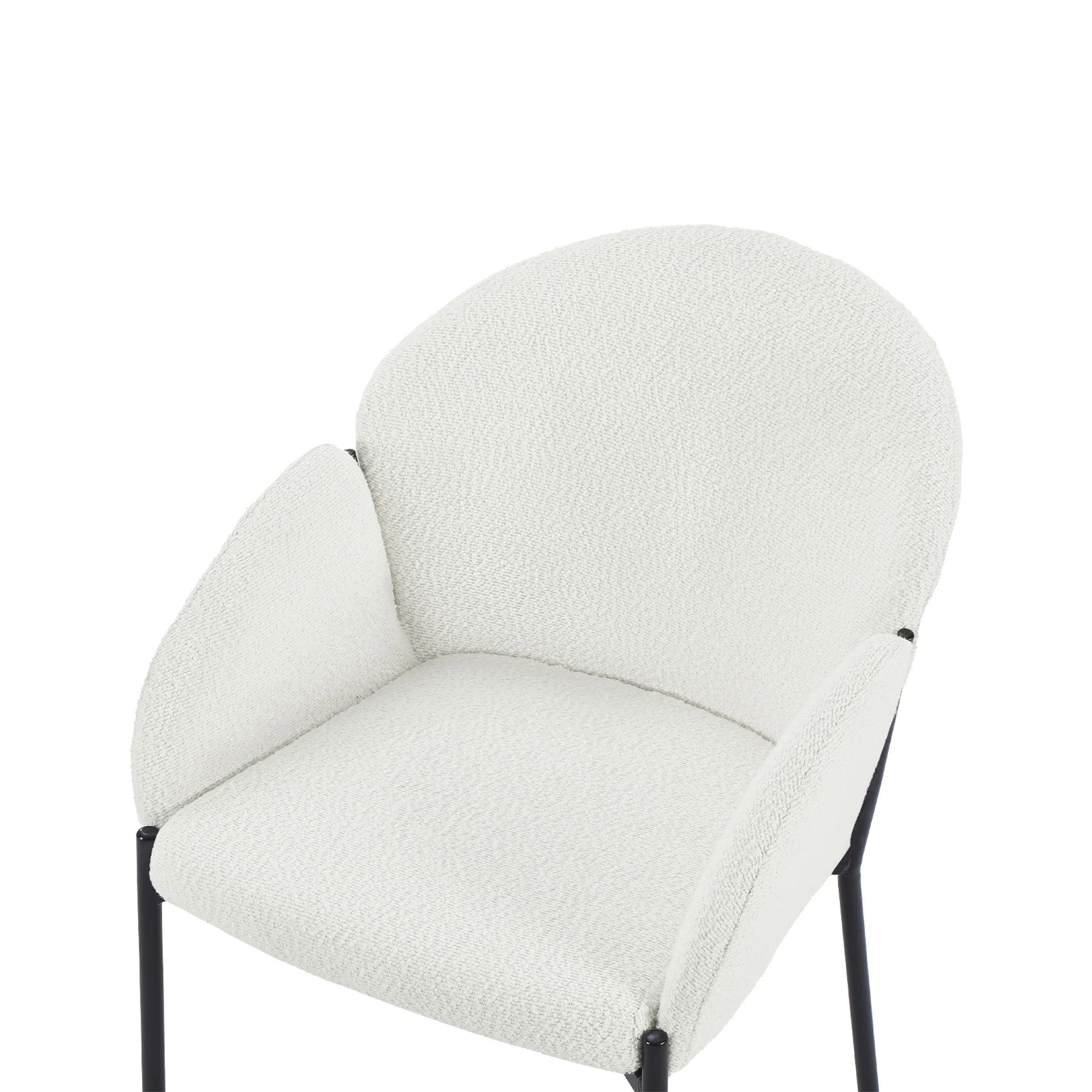 Bellamy Boucle Dining ArmChairs - Set of 2 - Off White - Image 9