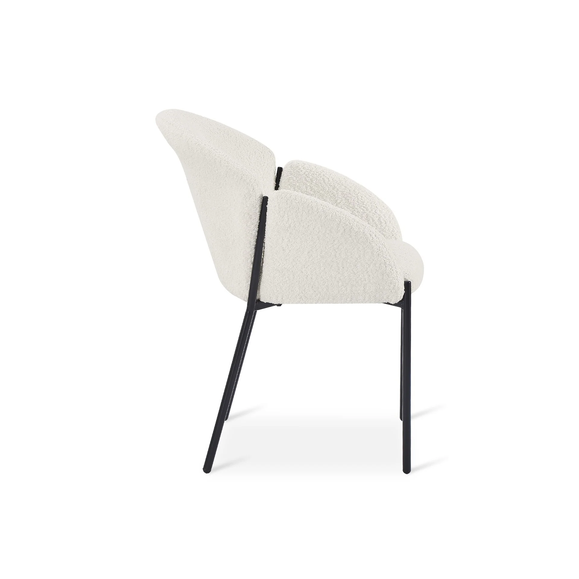 Bellamy Boucle Dining ArmChairs - Set of 2 - Milky White - Image 12