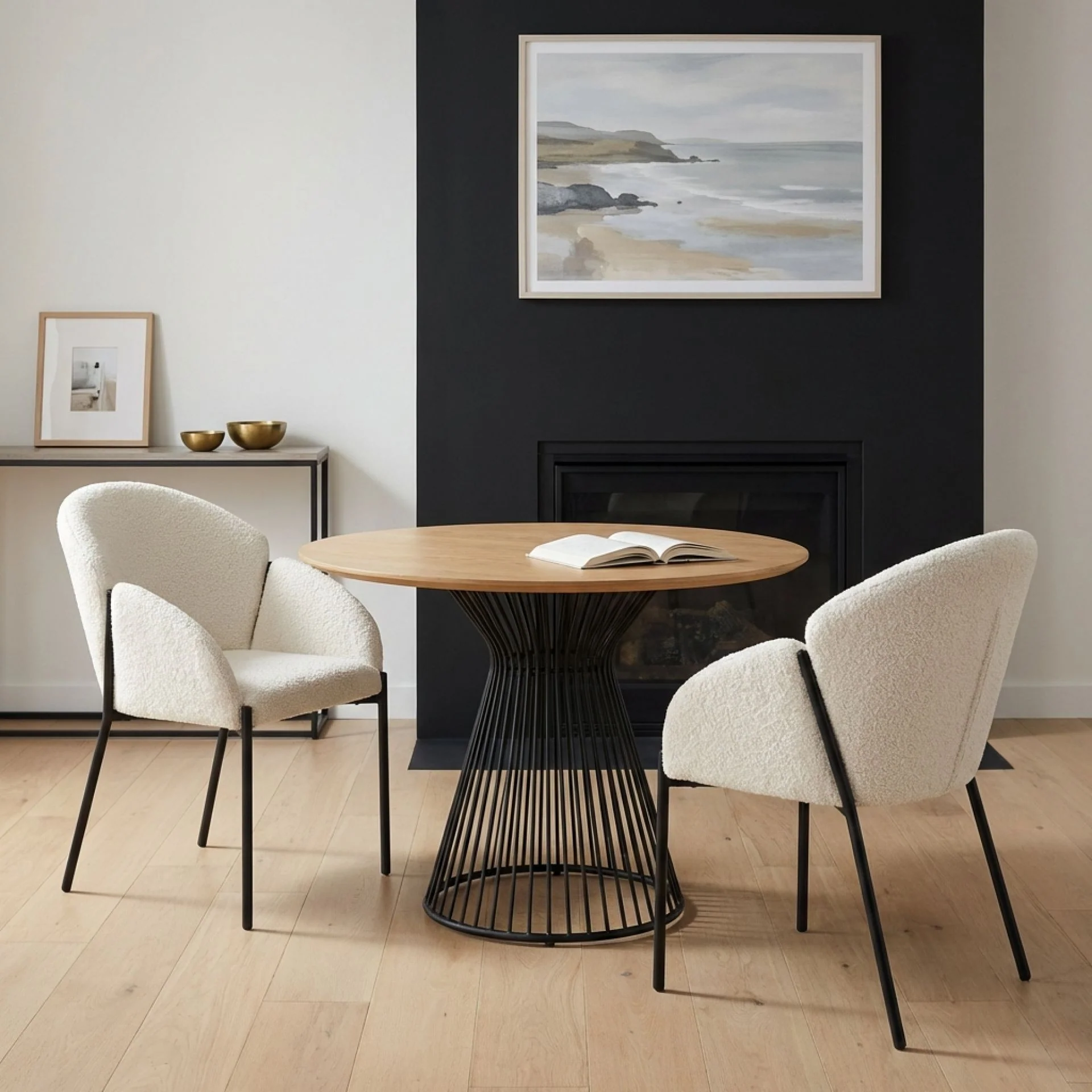 Bellamy Boucle Dining ArmChairs - Set of 2 - Milky White - Image 5