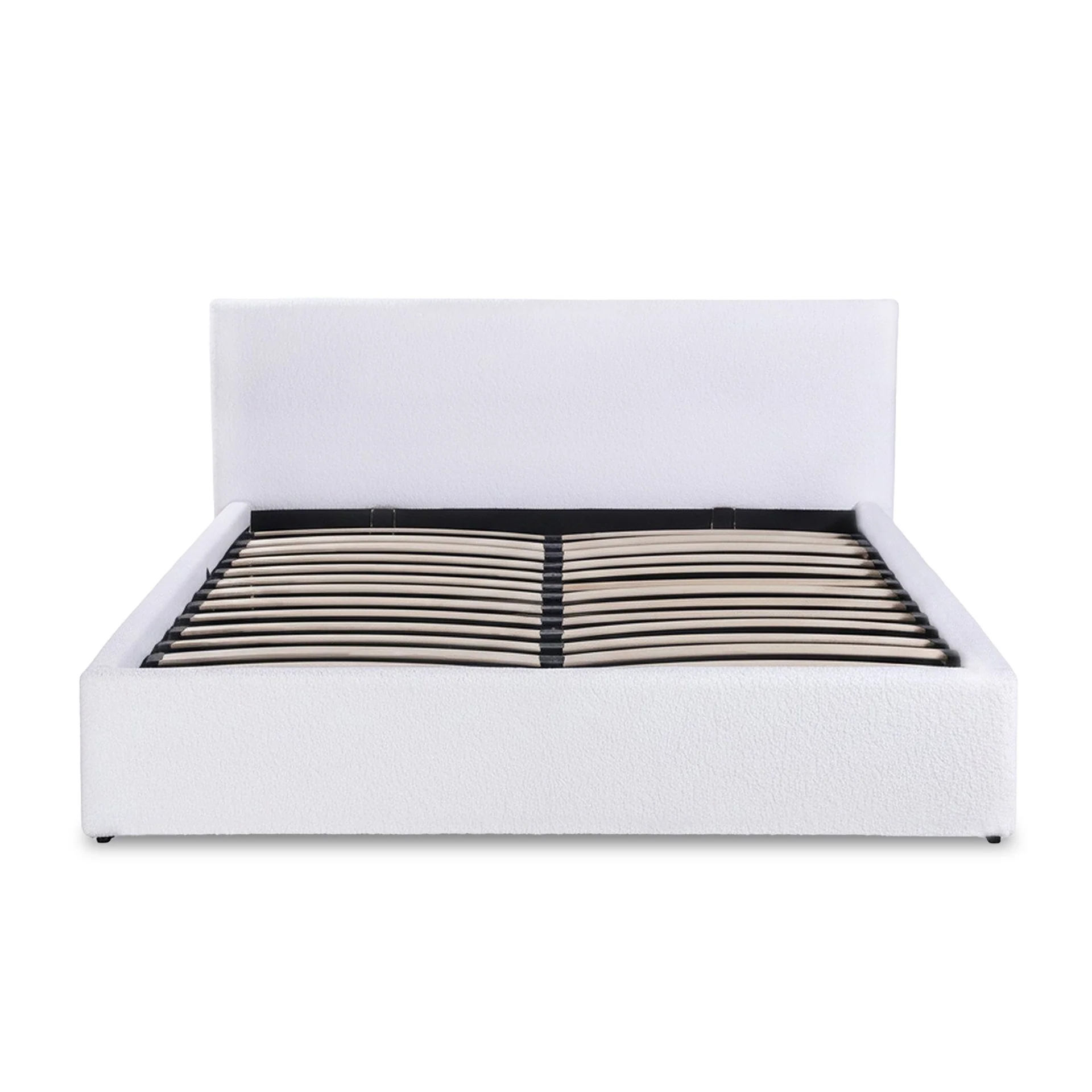 Belo Boucle Queen Gas Lift Bed Frame - White - Image 7