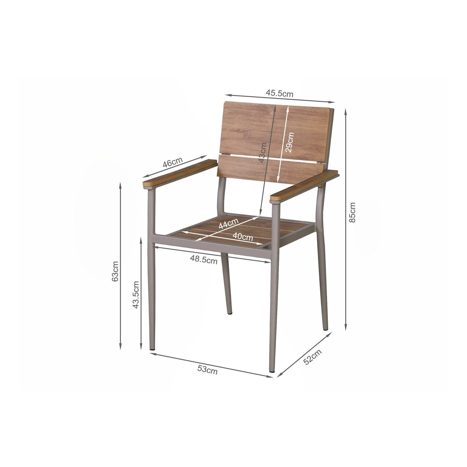 Benbecula 5 Piece Outdoor Dining Set - Natural - Image 5