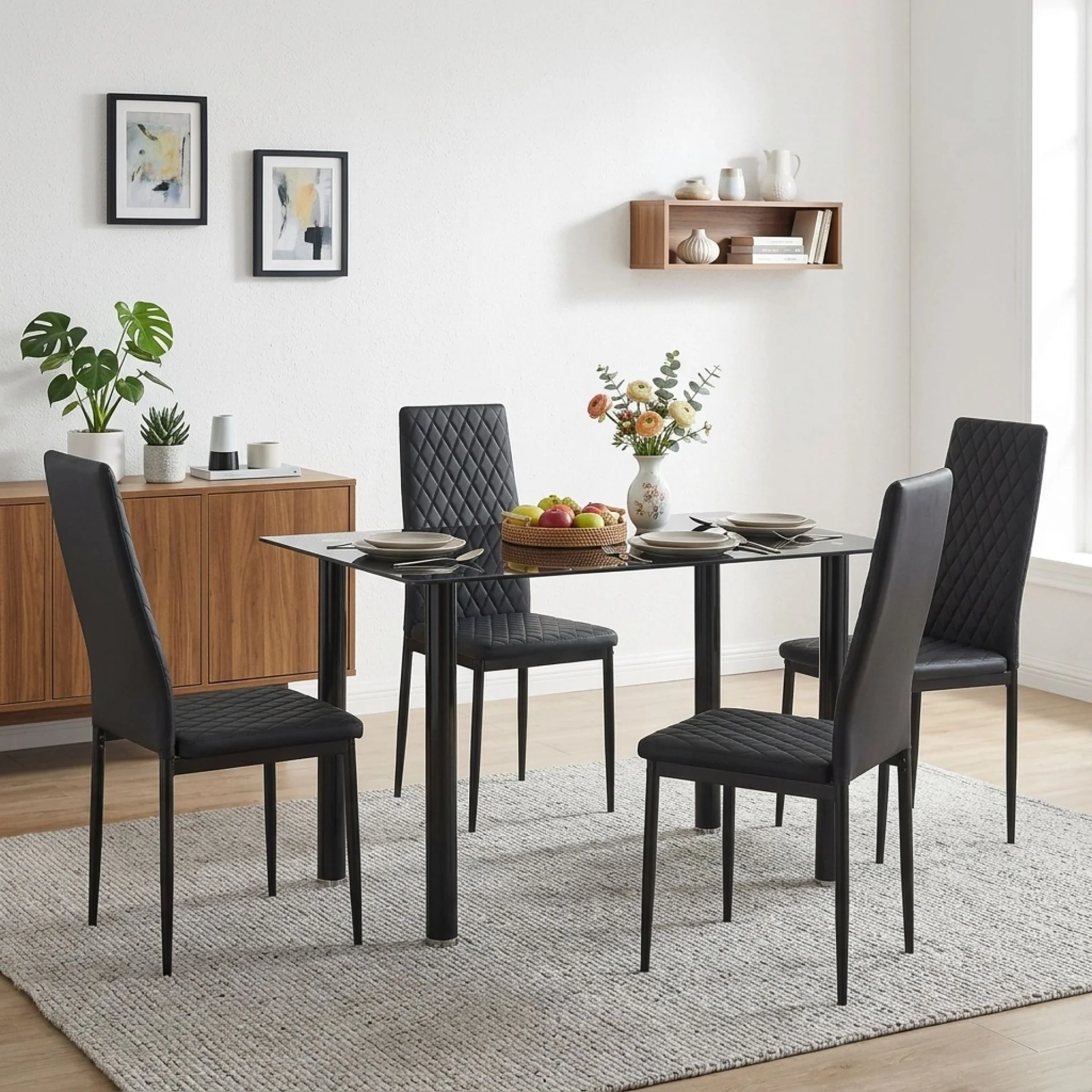 Benjamin 5 Piece 1.2m Dining Set - Black - Image 4
