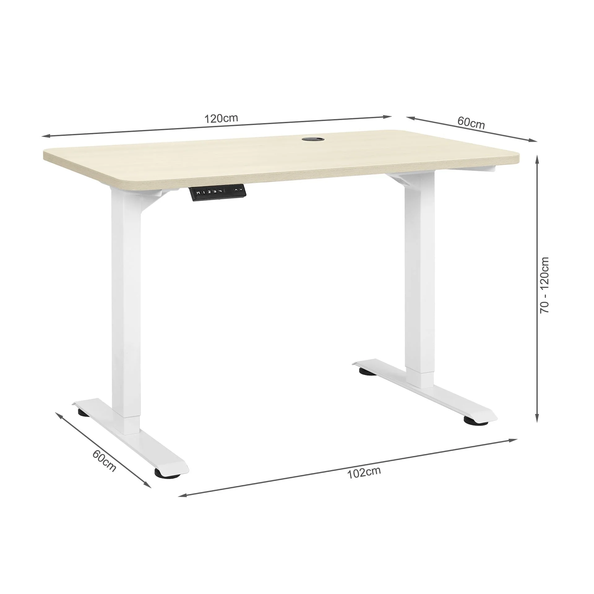 Bennie 120cm Dual Motor Electric Standing Desk - Beige - Image 15