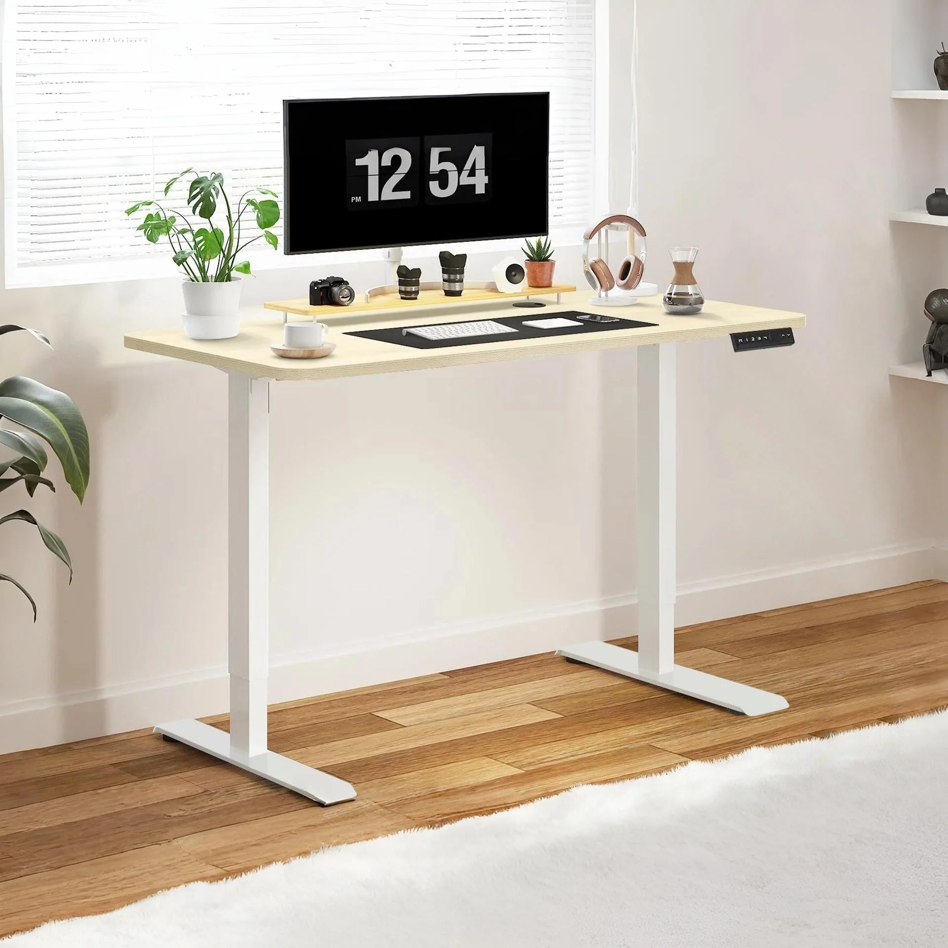 Bennie 120cm Dual Motor Electric Standing Desk - Beige - Image 6
