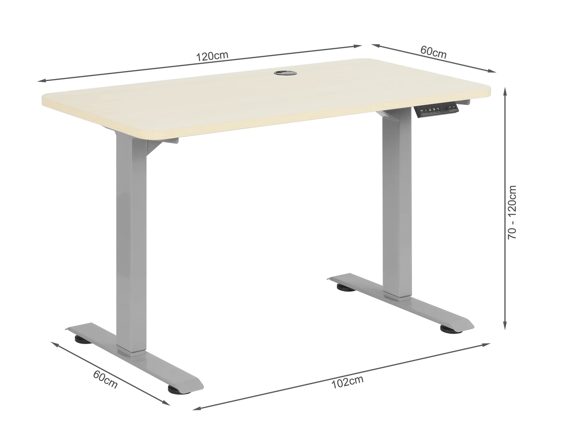 BENNIE 120CM Dual Motor Electric Standing Desk - BEIGE - Image 11