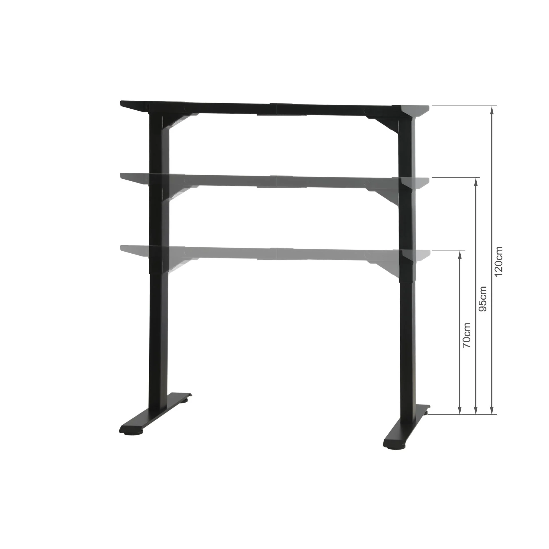 Bennie 120cm Dual Motor Electric Standing Desk - Black - Image 13