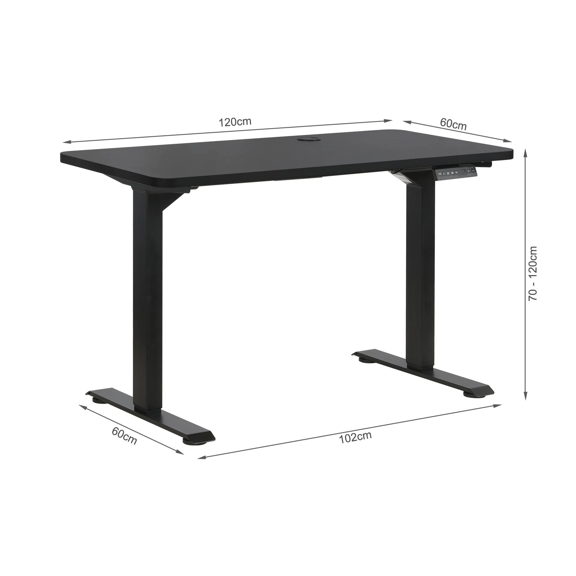 Bennie 120cm Dual Motor Electric Standing Desk - Black - Image 14