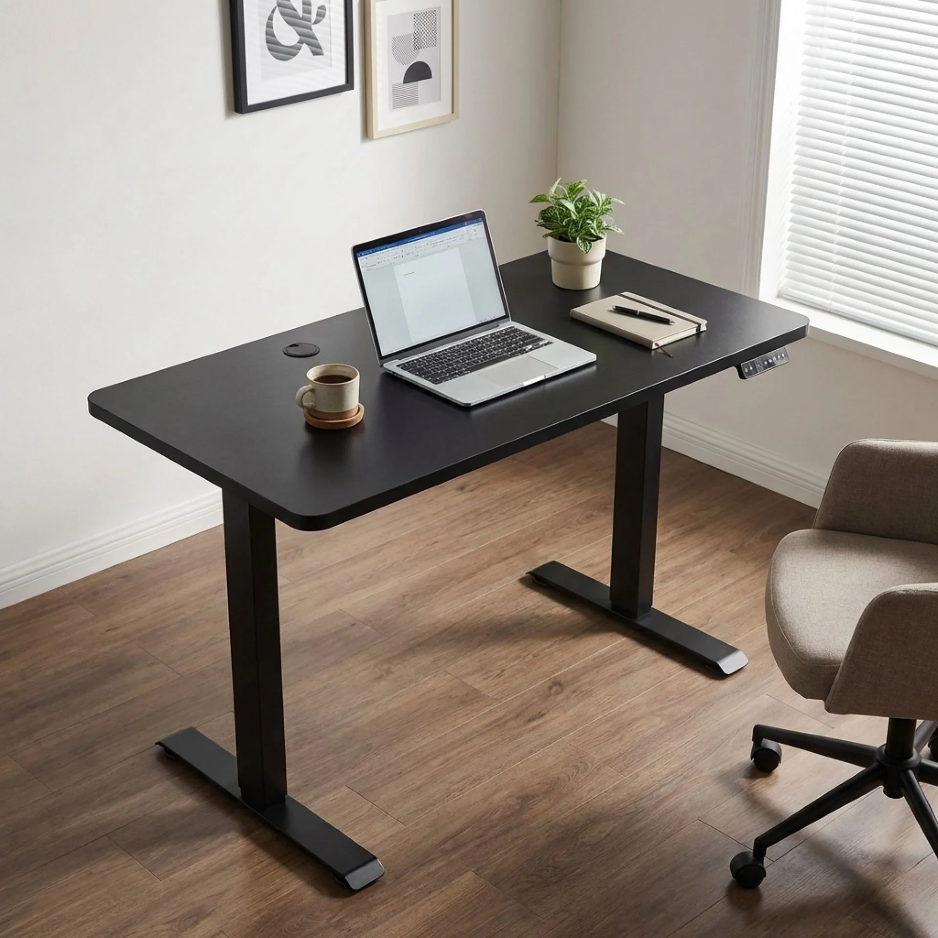 Bennie 120cm Dual Motor Electric Standing Desk - Black - Image 3