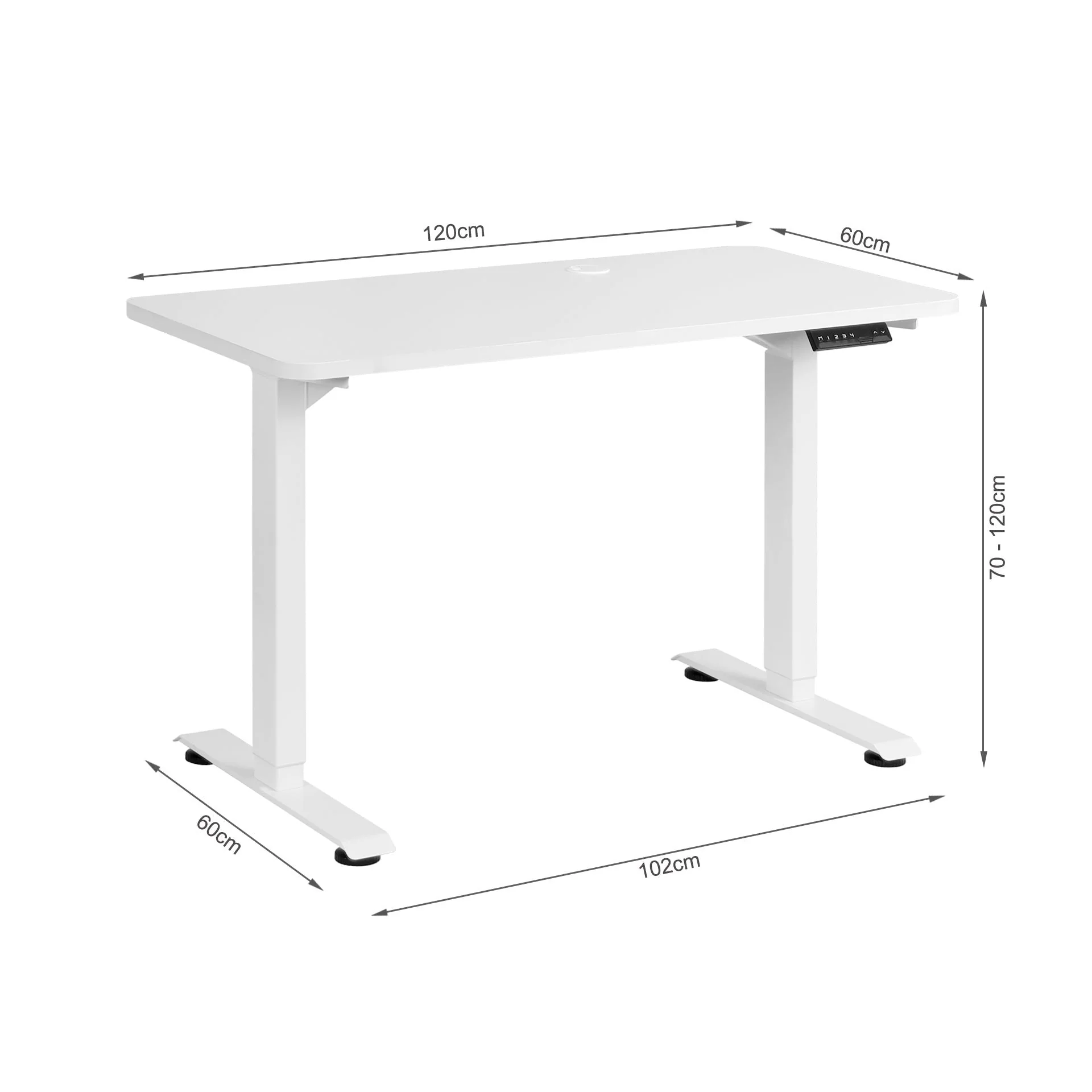Bennie 120cm Dual Motor Electric Standing Desk - White - Image 9