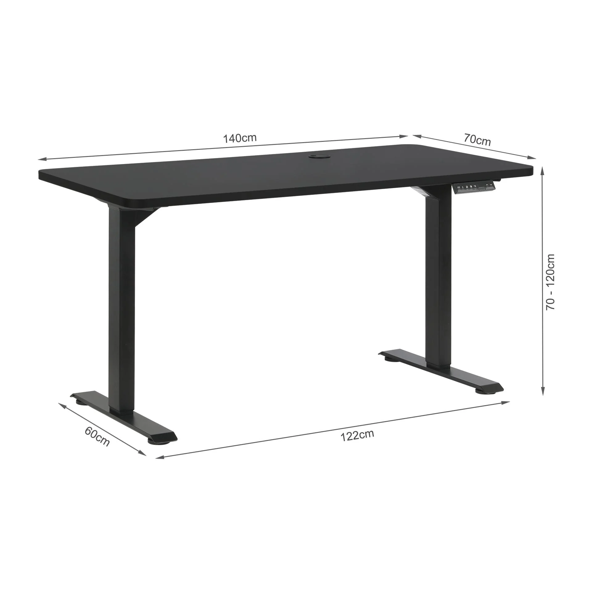 Bennie 140cm Dual Motor Electric Standing Desk - Black - Image 10
