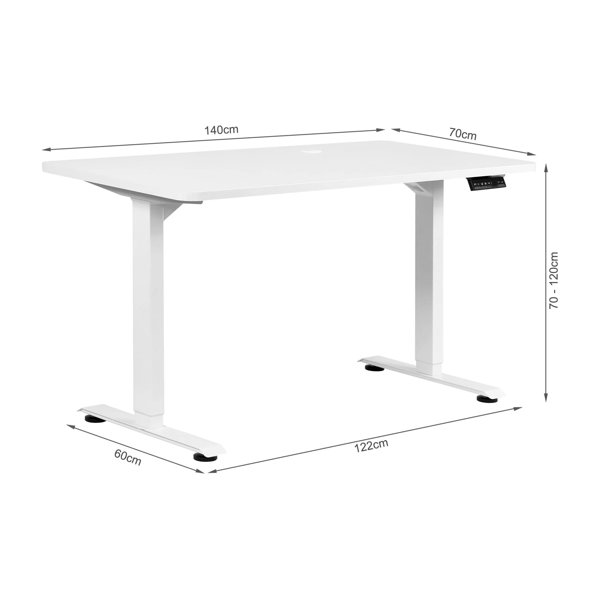 Bennie 140cm Dual Motor Electric Standing Desk - White - Image 9