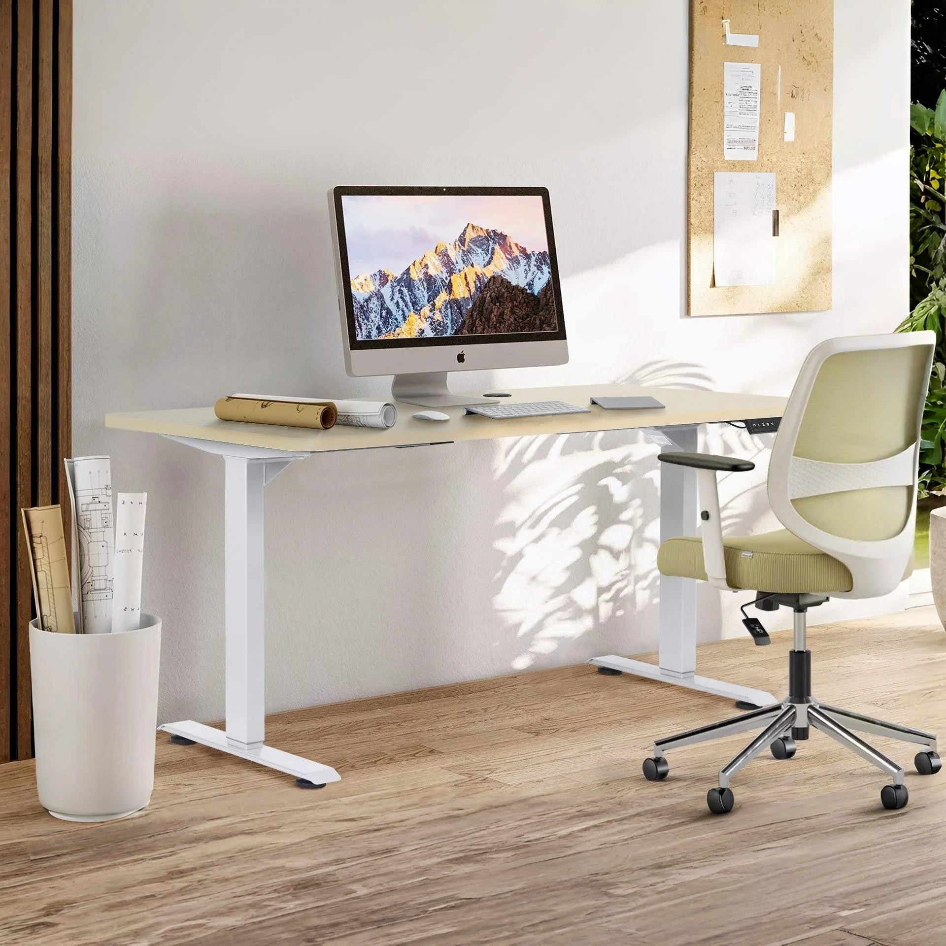 Bennie 160cm Dual Motor Electric Standing Desk - Beige