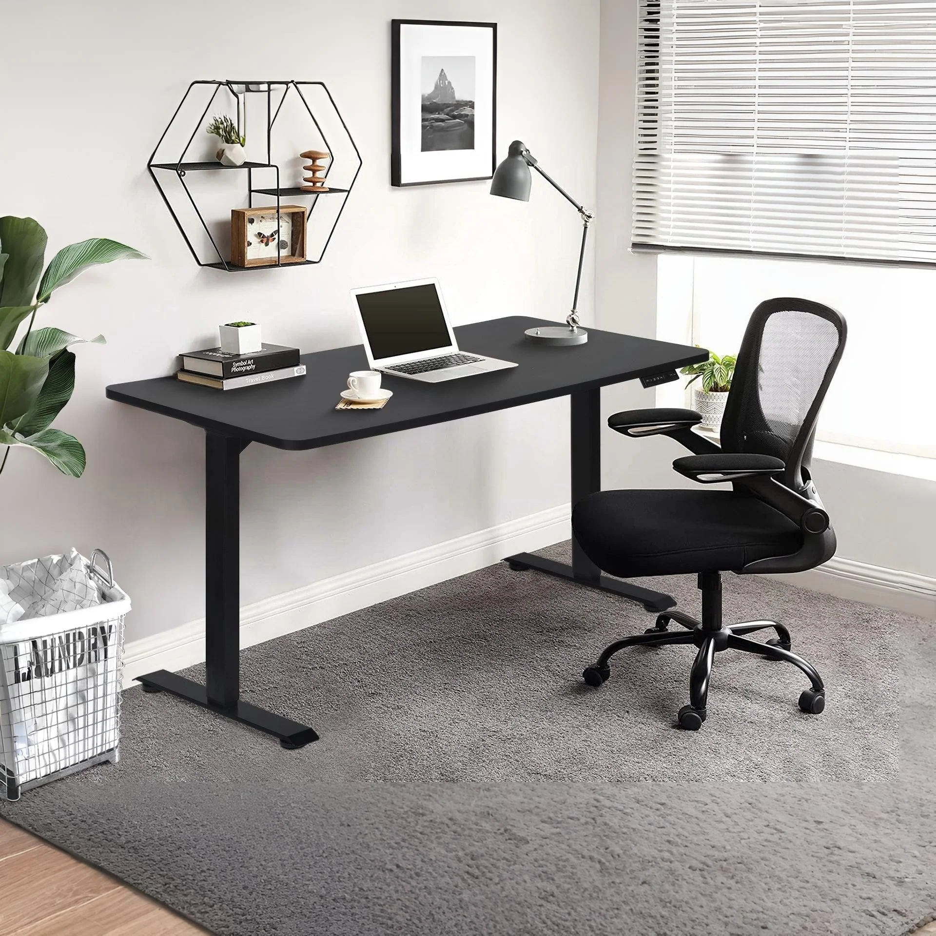Bennie 160cm Dual Motor Electric Standing Desk - Black
