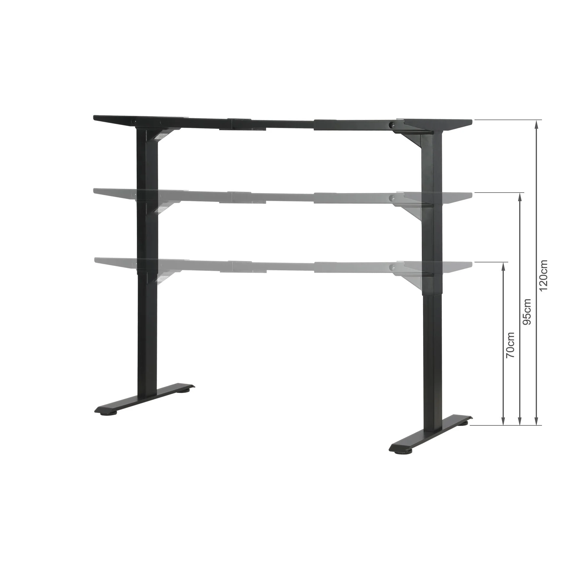 Bennie 160cm Dual Motor Electric Standing Desk - Black - Image 9