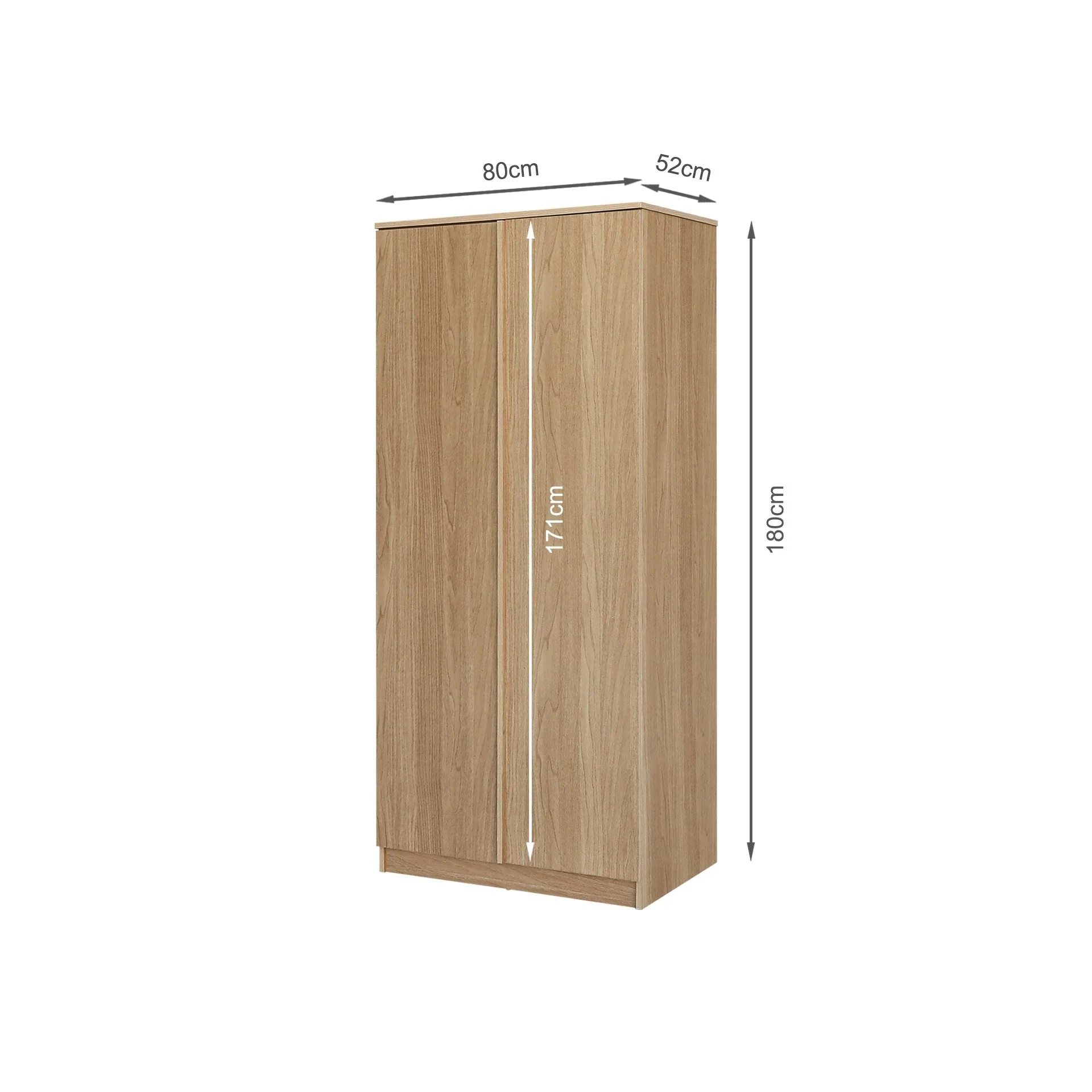 Benny 2 Door Wardrobe - Light Teak - Image 12