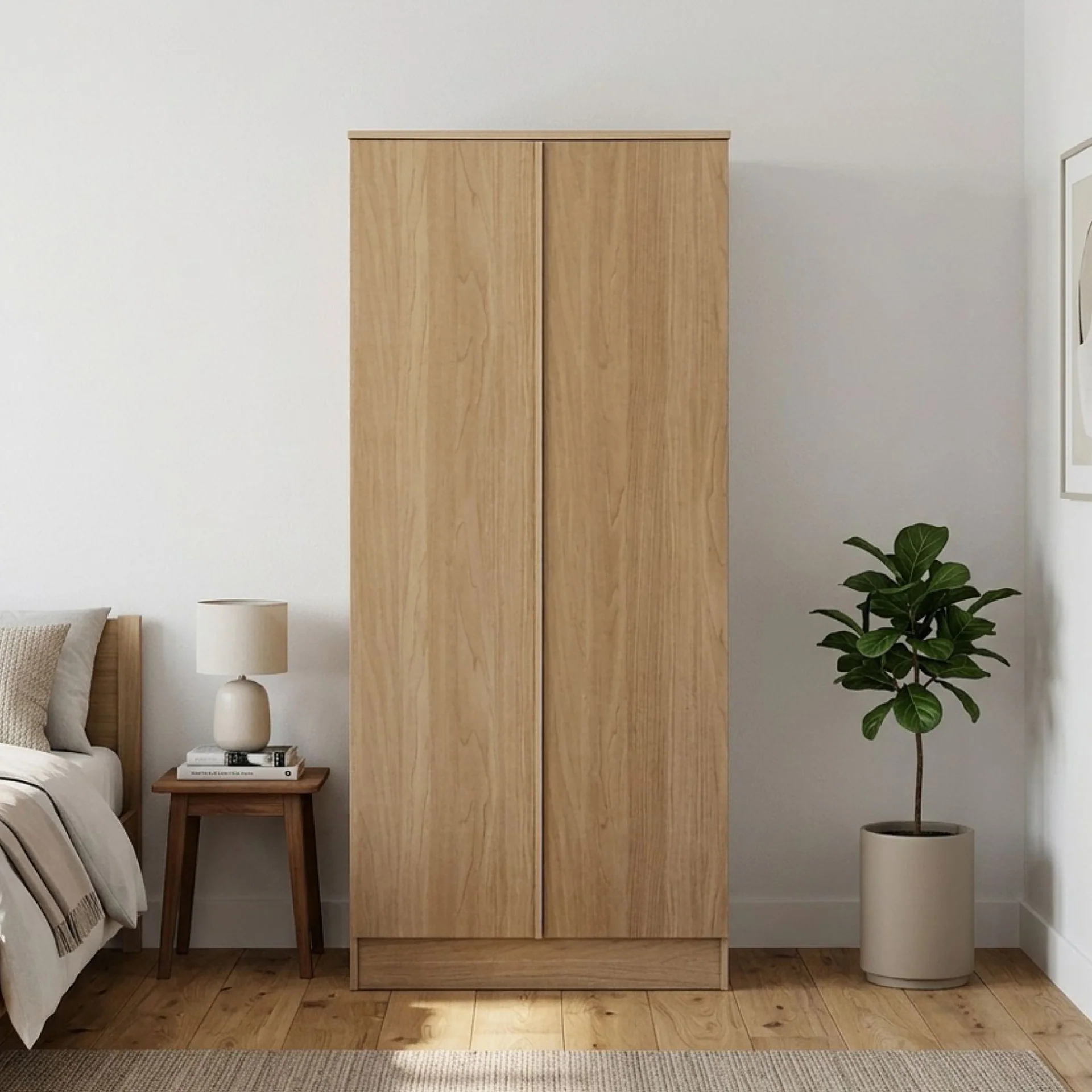 Benny 2 Door Wardrobe - Light Teak - Image 4